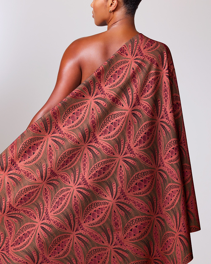 One-shoulder wrap dress rich burgundy radiance vlr6990.003
