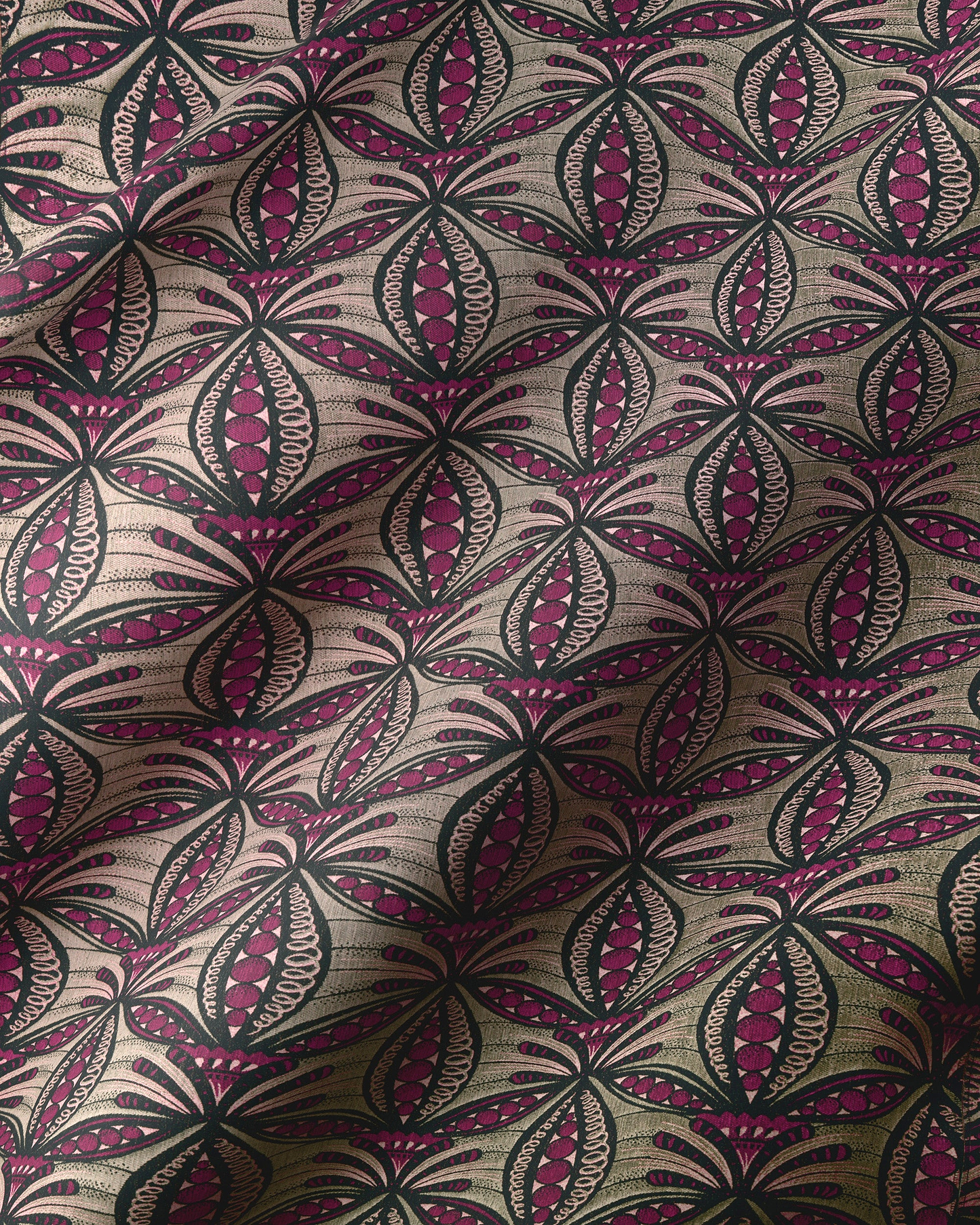 Fabric features pattern stylized symmetrical radiance vlr6990.004