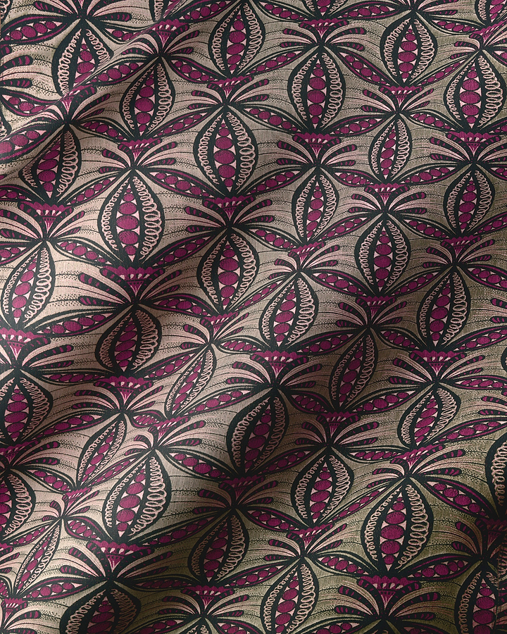 Fabric features pattern stylized symmetrical radiance vlr6990.004