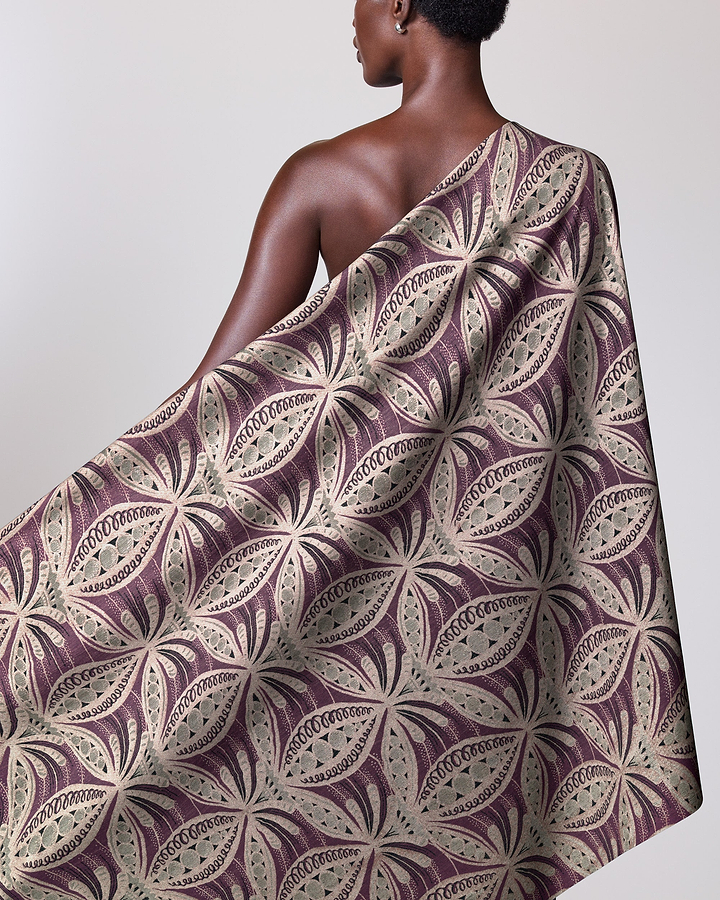 One-shoulder wrap dress rich burgundy radiance vlr6990.004