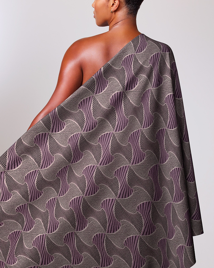 One-shoulder garment rich textured fabric radiance vlr9969.001