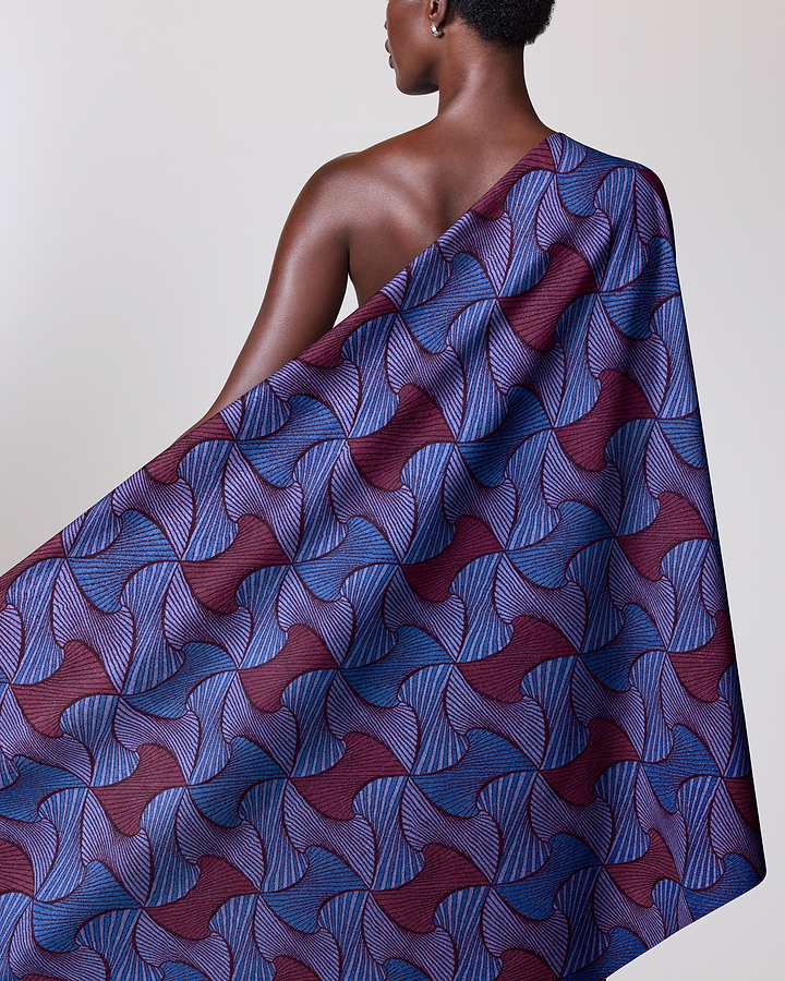 One-shoulder wrap dress rich blue radiance vlr9969.003
