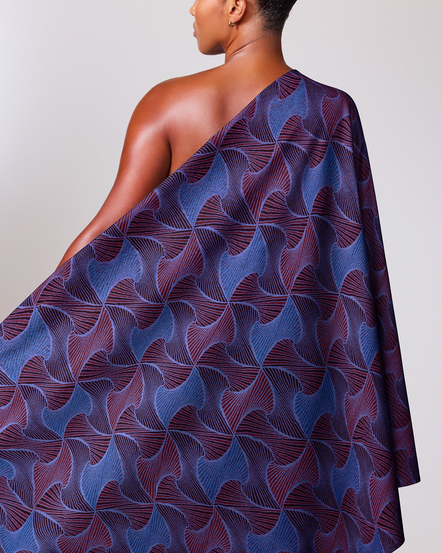 One-shoulder garment rich blue deep radiance vlr9969.003