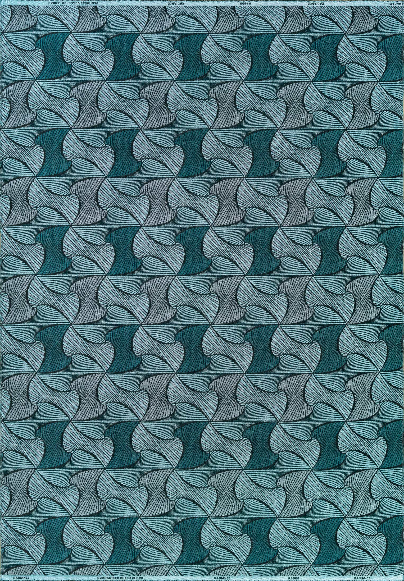 Teal gray geometric-patterned fabric stylized radiance vlr9969.004
