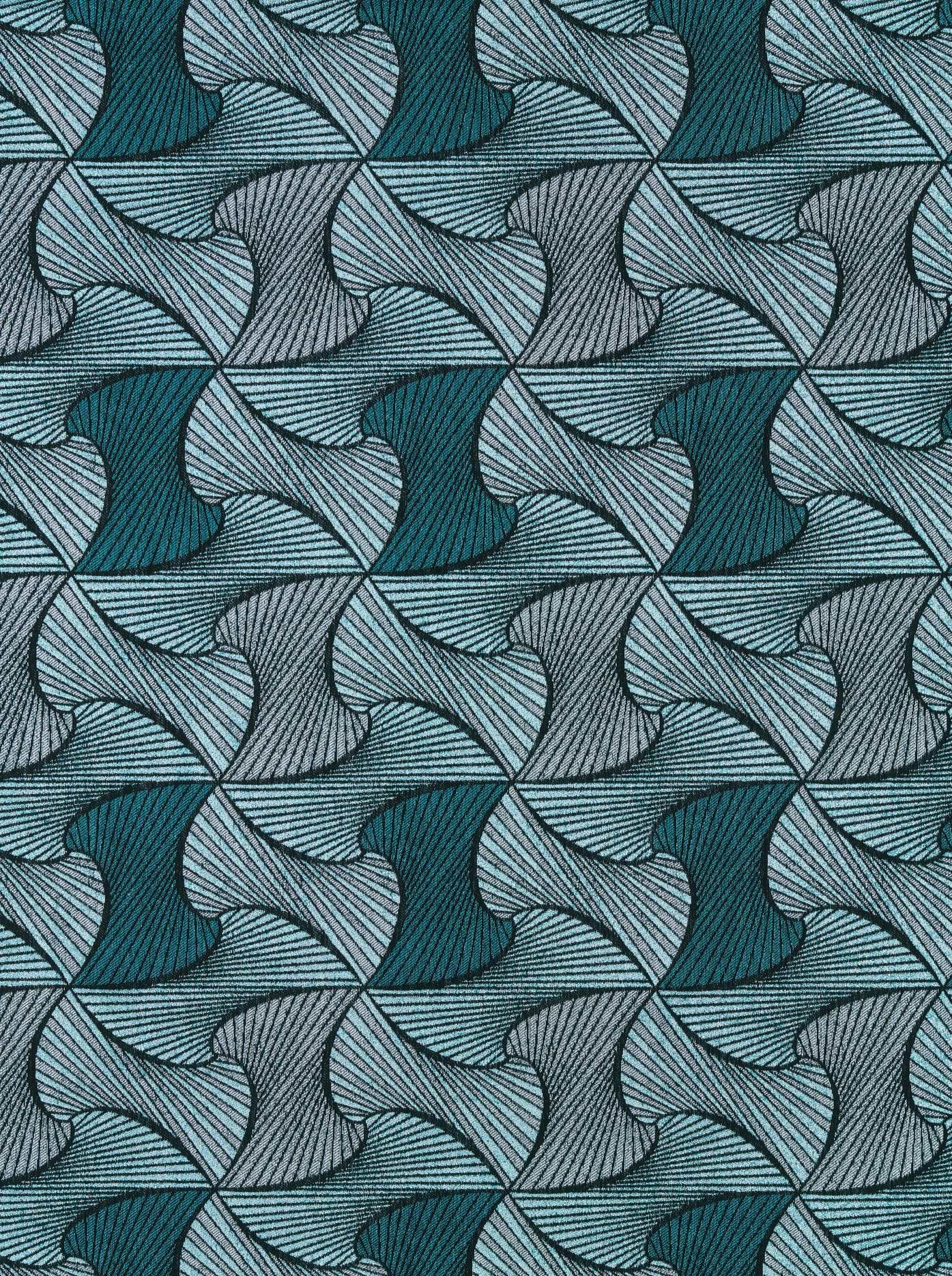 Teal gray geometric patterned fabric radiance vlr9969.004