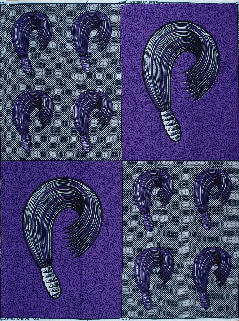 Purple gray patterned fabric wax hollandais vl00815.157