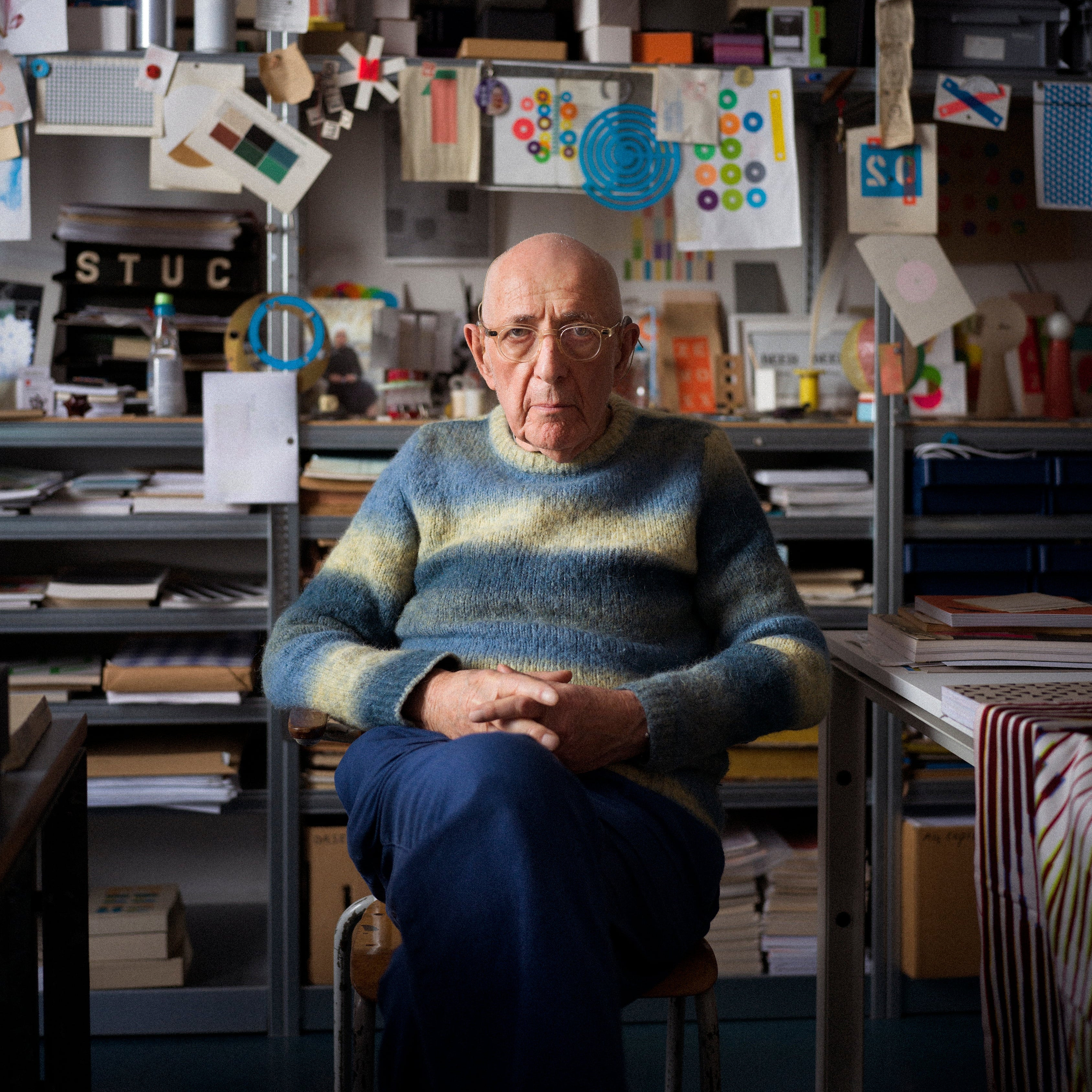 Portrait off well known Dutch graphic designer Karel Martens