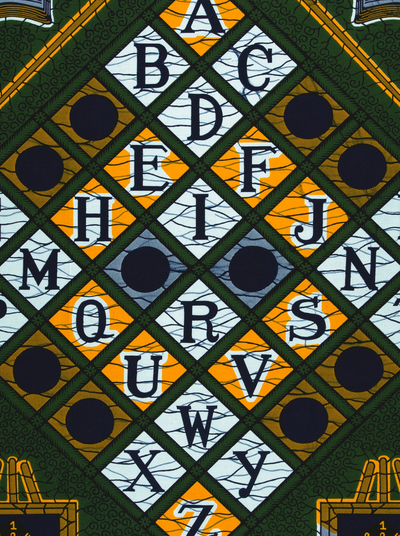 Vibrant geometric-patterned fabric bold black wax hollandais vl00017.295