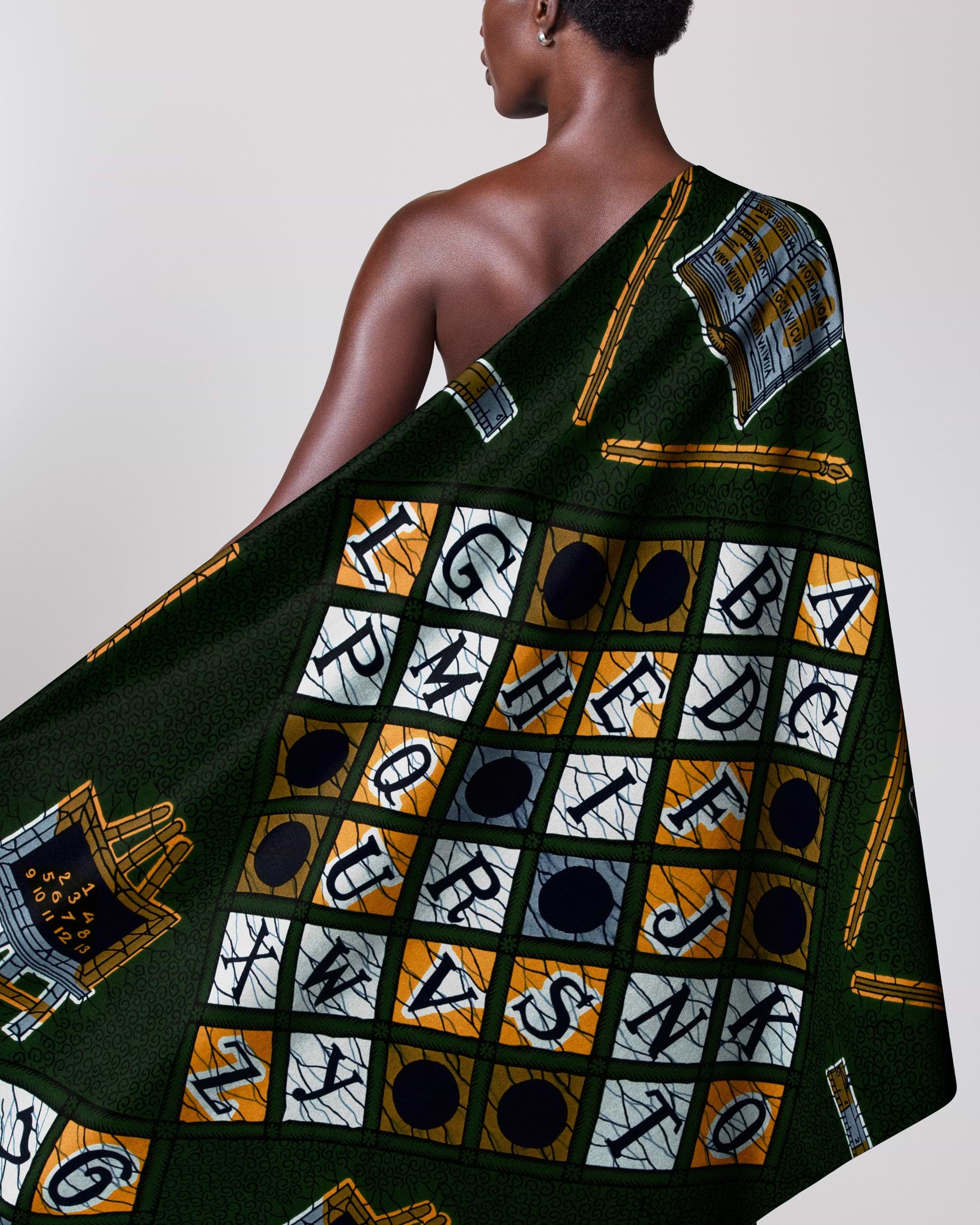Vibrant green wrap dress bold wax hollandais vl00017.295