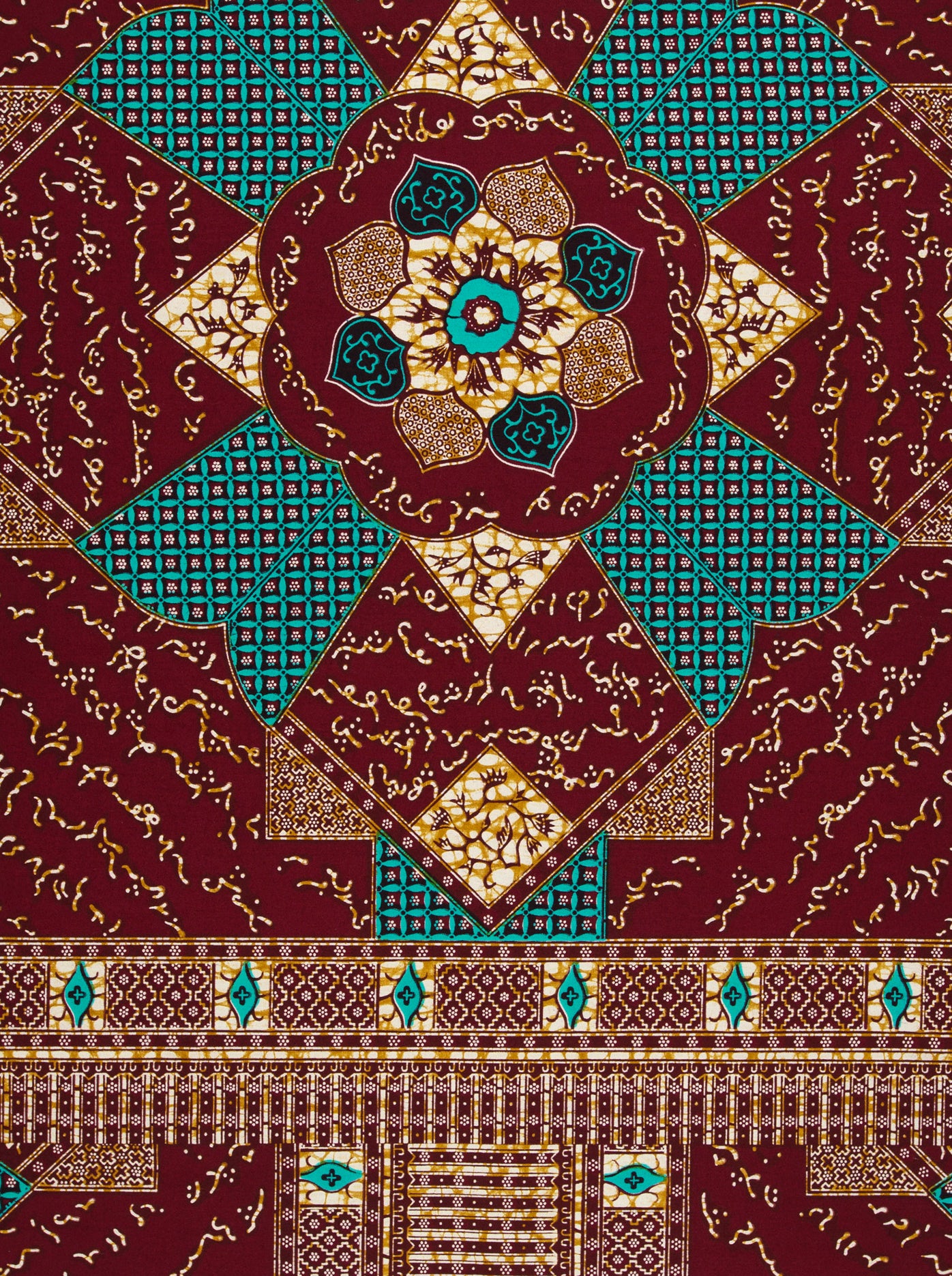 Rich maroon batik fabric intricate wax hollandais vl00052.157