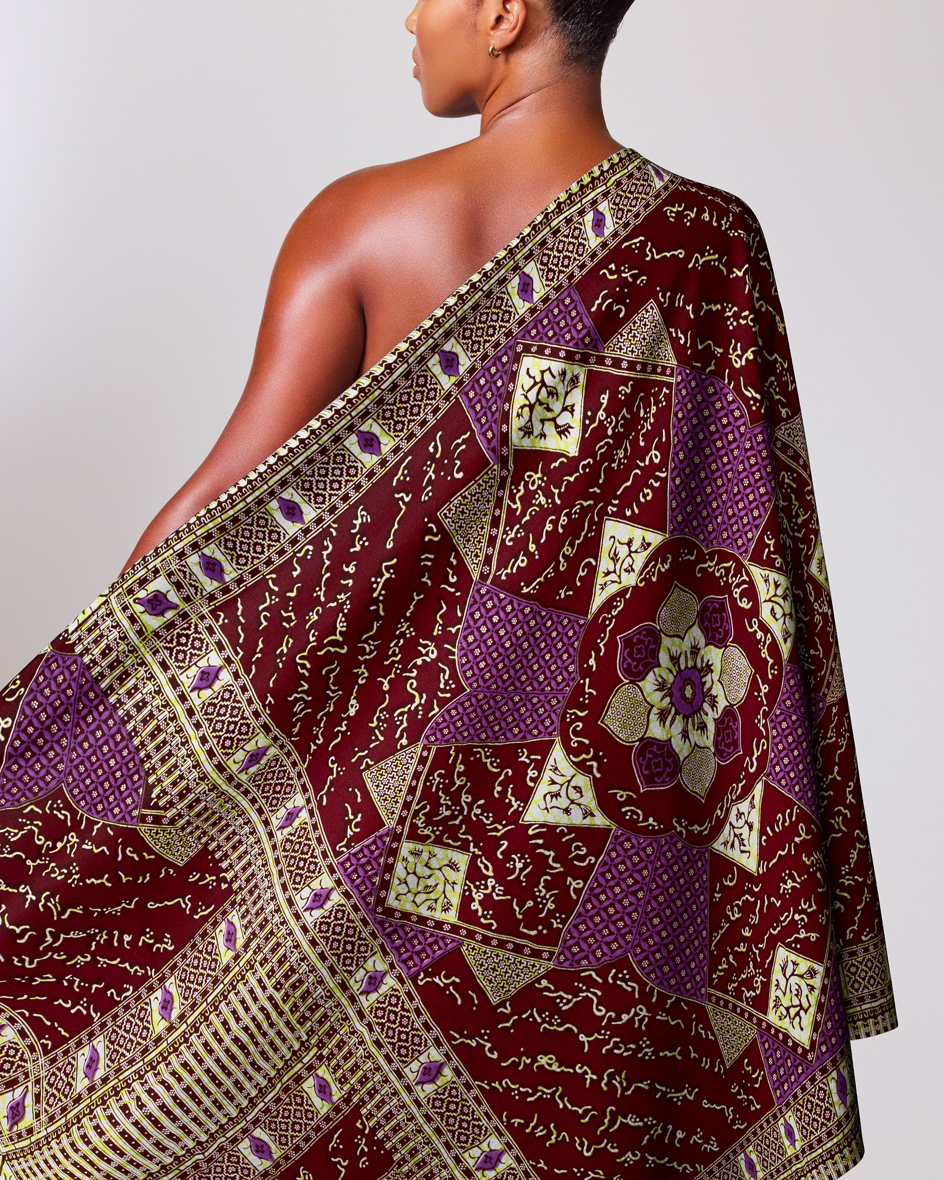 Rich maroon purple patterned fabric wax hollandais vl00052.159