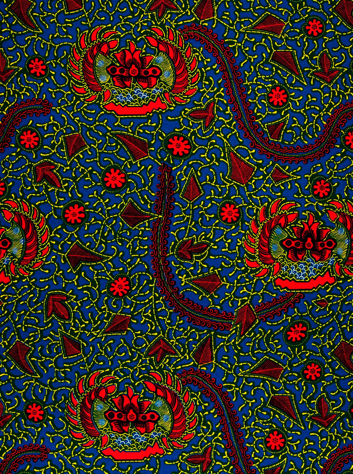 Vibrant blue fabric adorned bold wax hollandais vl00501.107