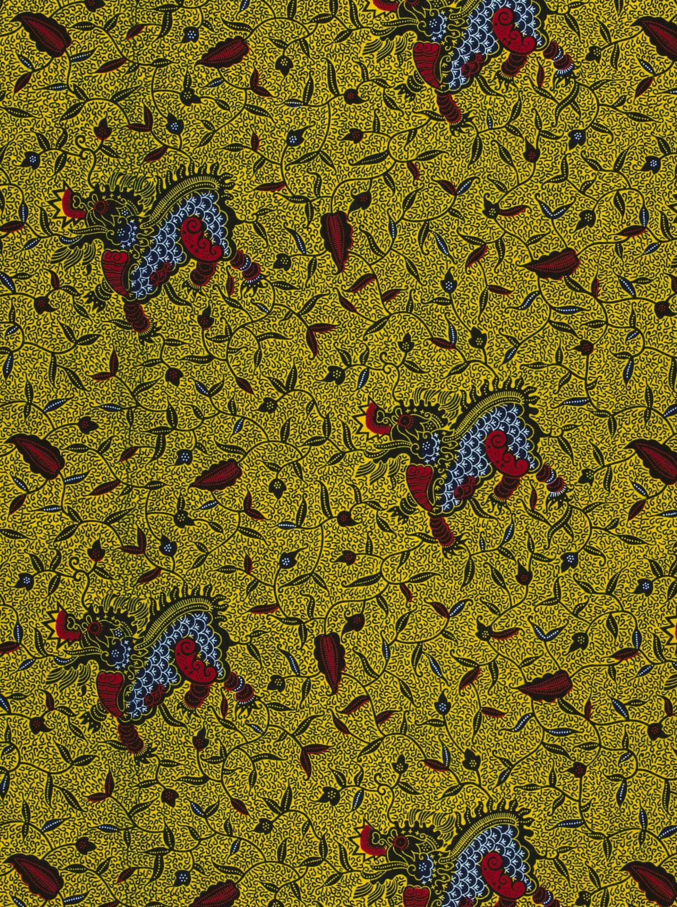 Vibrant yellow fabric patterns stylized wax hollandais vl00511.233