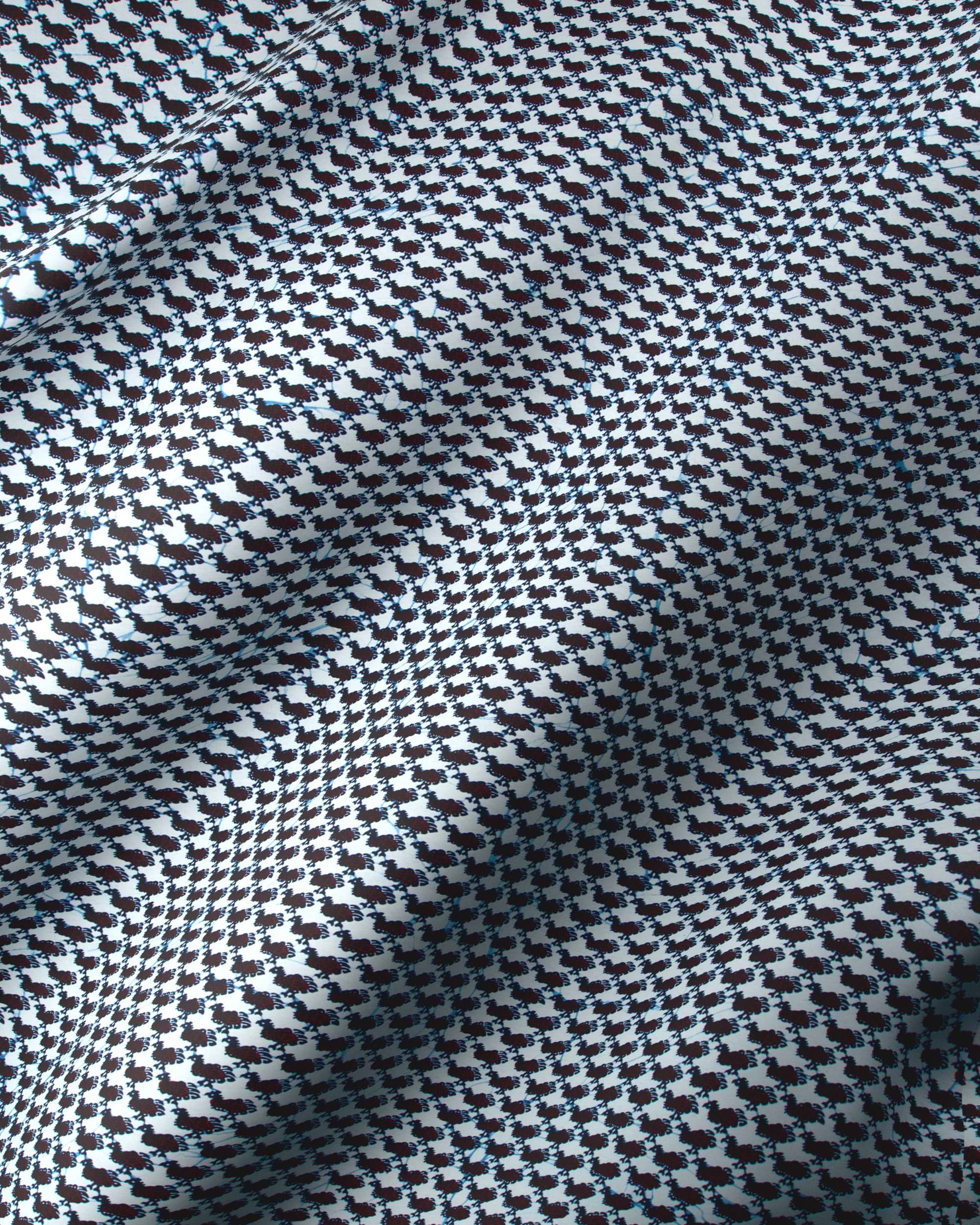 Black white houndstooth patterned fabric wax hollandais vl00736.199