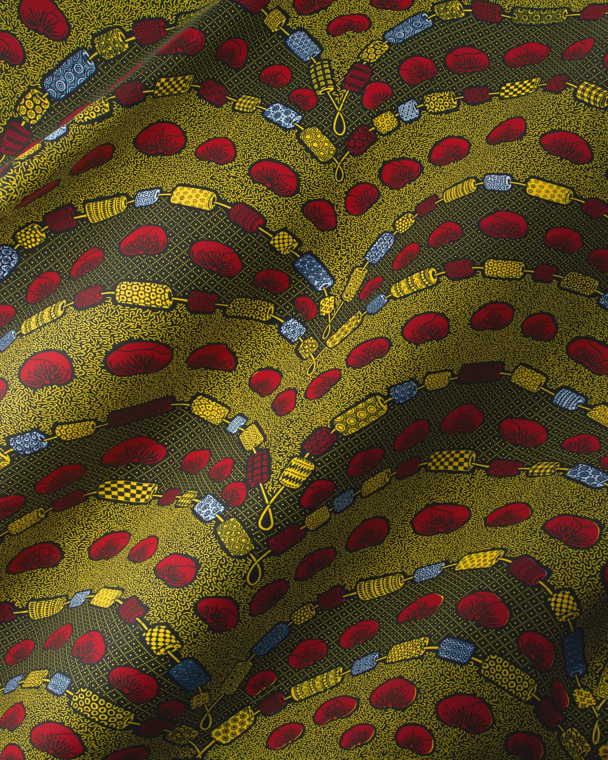 Olive green fabric red bean wax hollandais vl00792.206