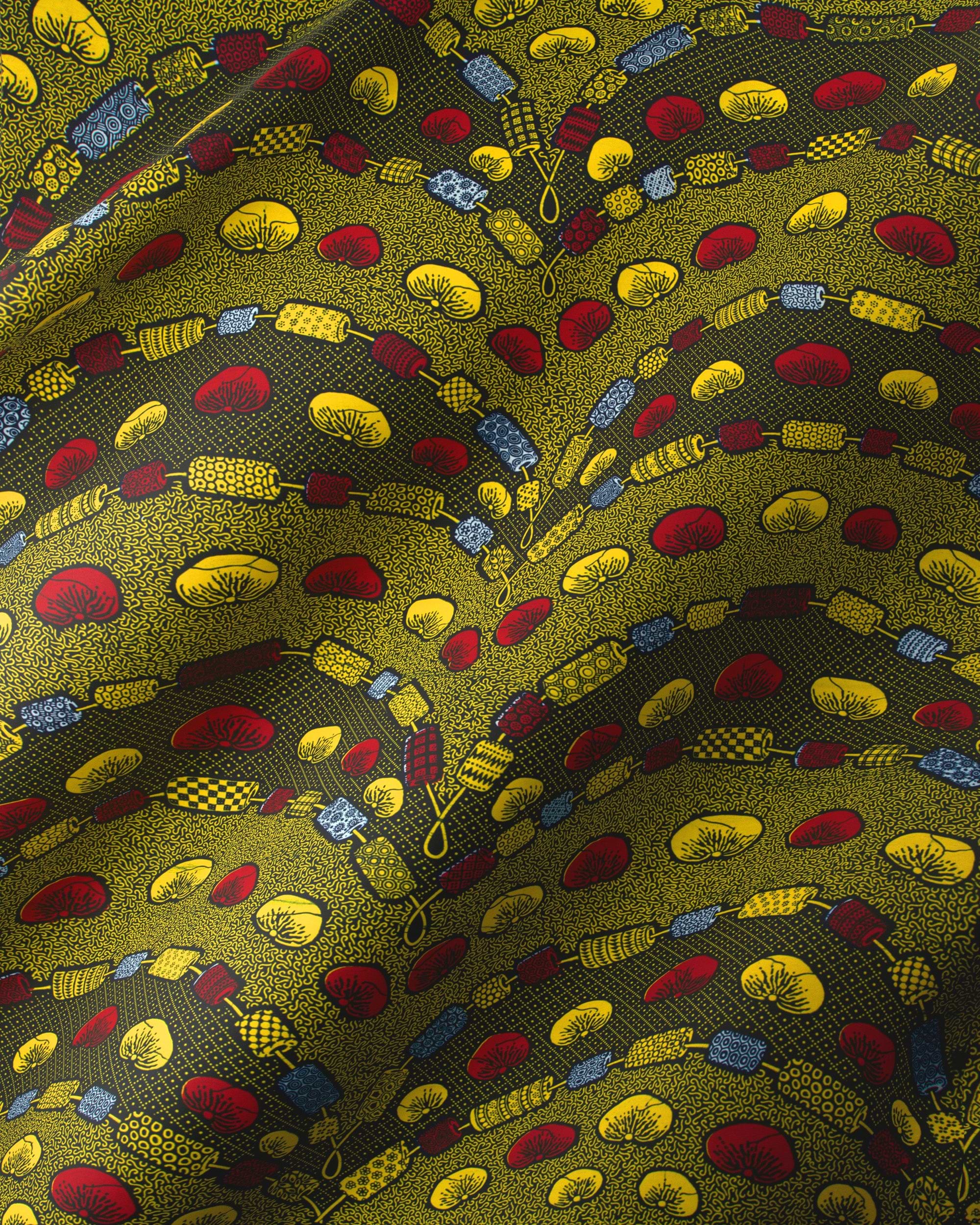 Vibrant olive green fabric bold wax hollandais vl00792.207