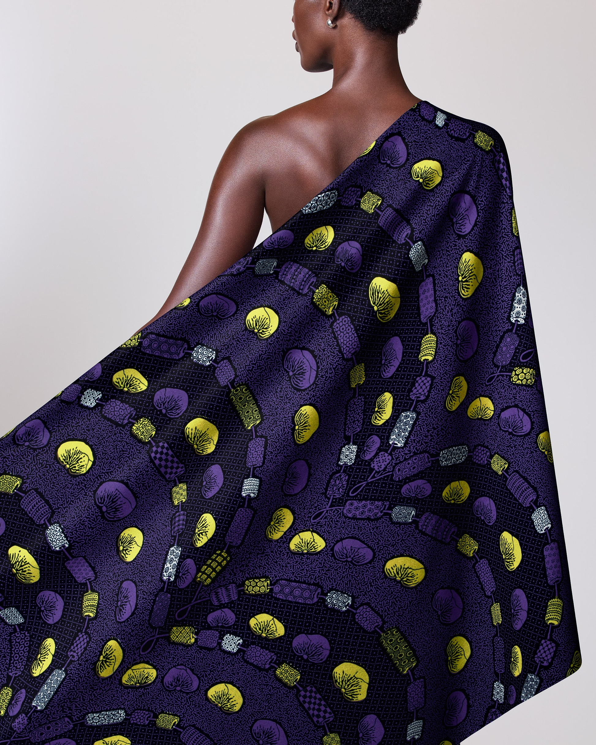 Vibrant purple one-shoulder wrap dress wax hollandais vl00792.213