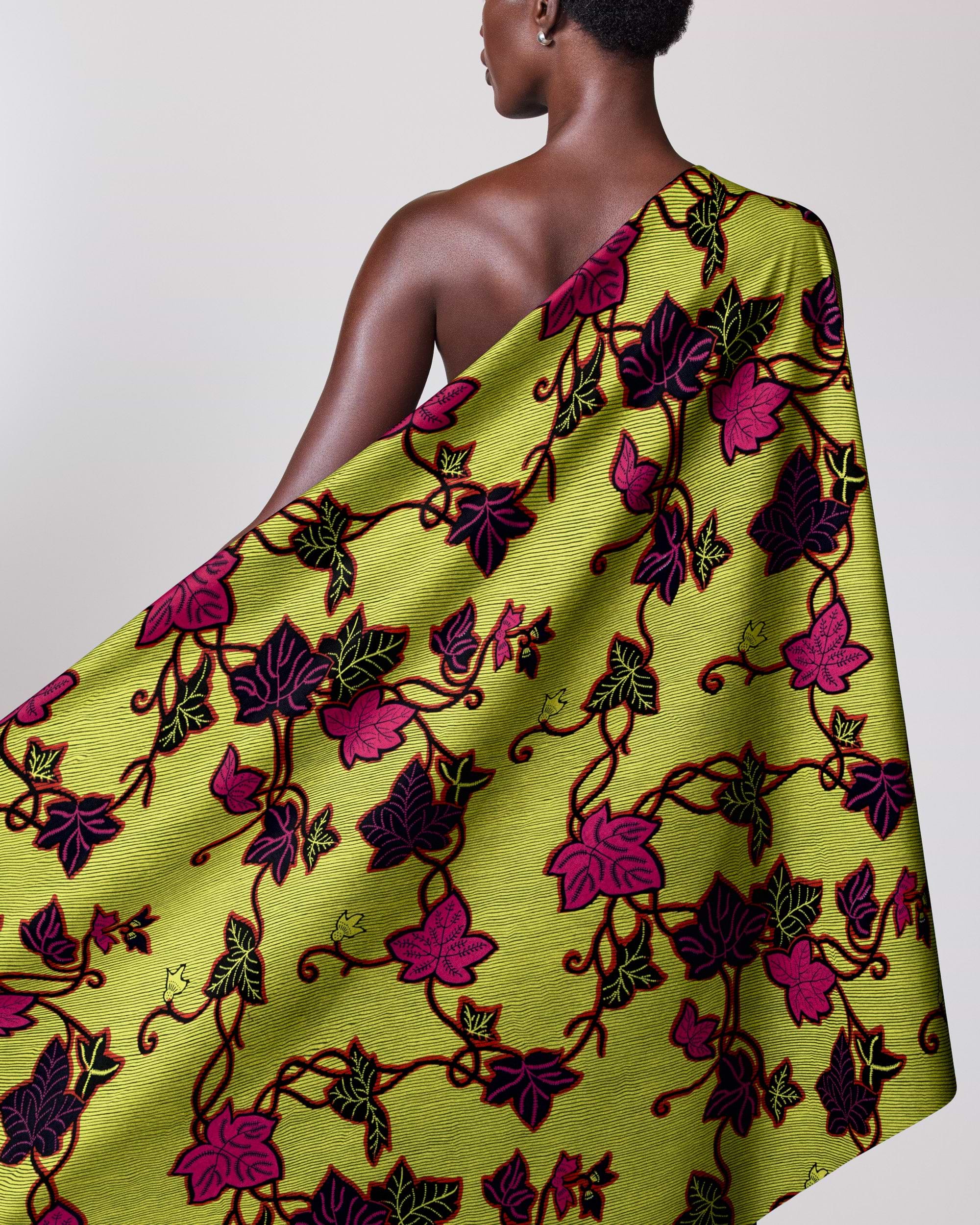 Vibrant lime green wrap dress wax hollandais vl01092.200