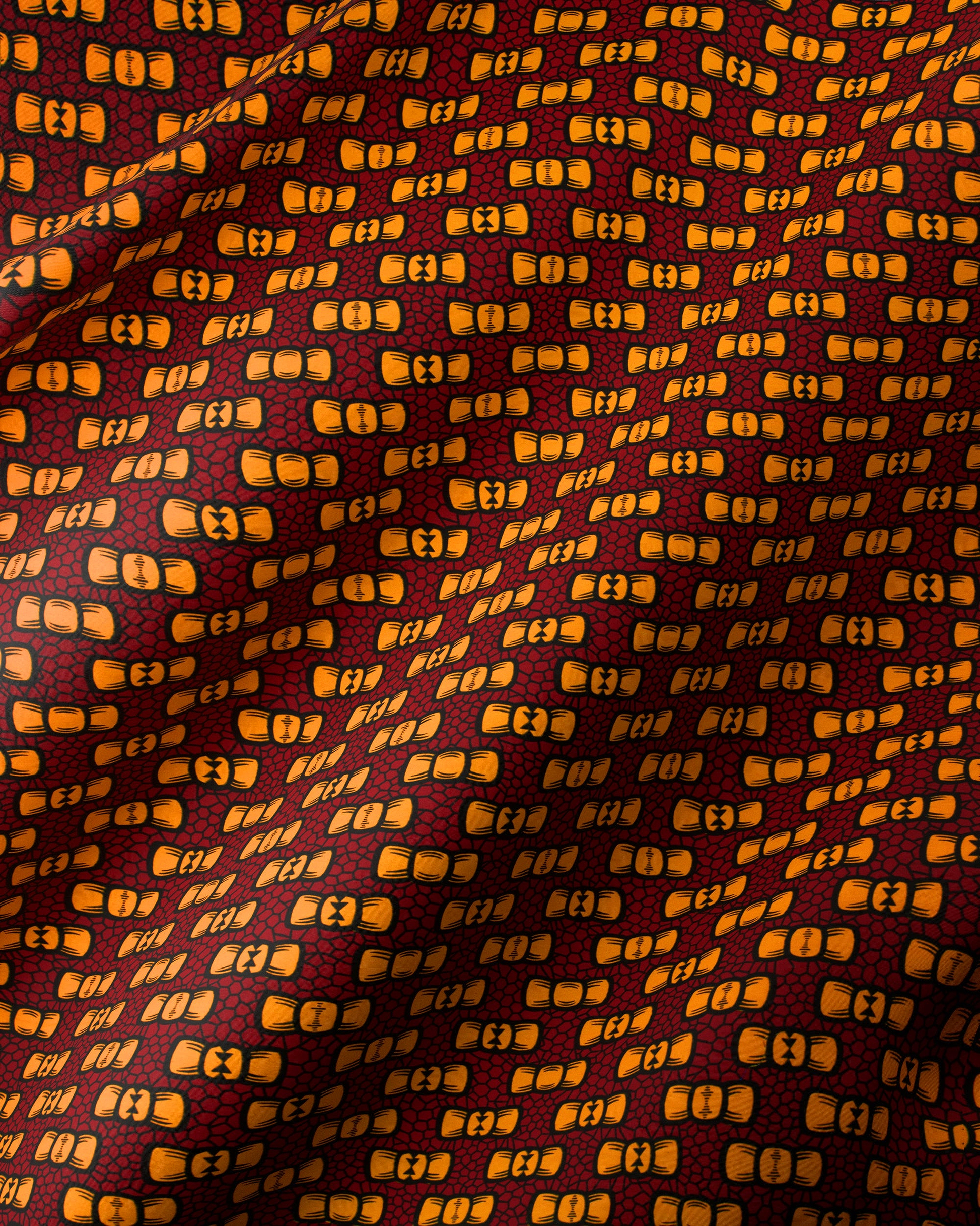 Rich maroon fabric adorned pattern wax hollandais vl01300.028