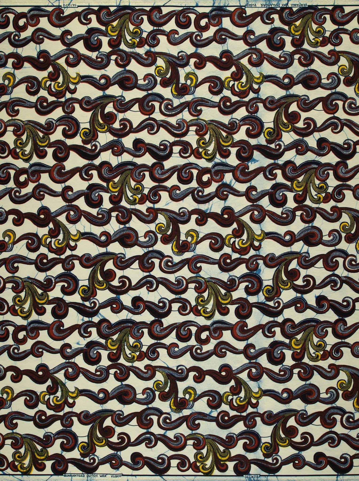 Pattern stylized waves floral motifs wax hollandais vl01474.048