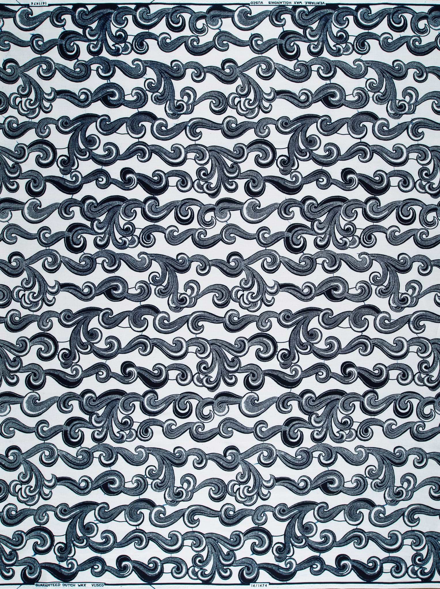Black white patterned fabric ornate wax hollandais vl01474.093
