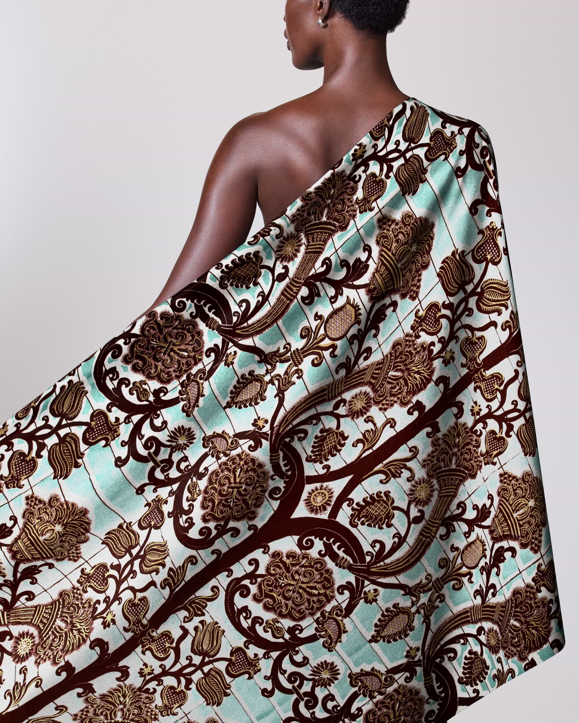One-shoulder wrap dress vibrant mint wax glitterglam