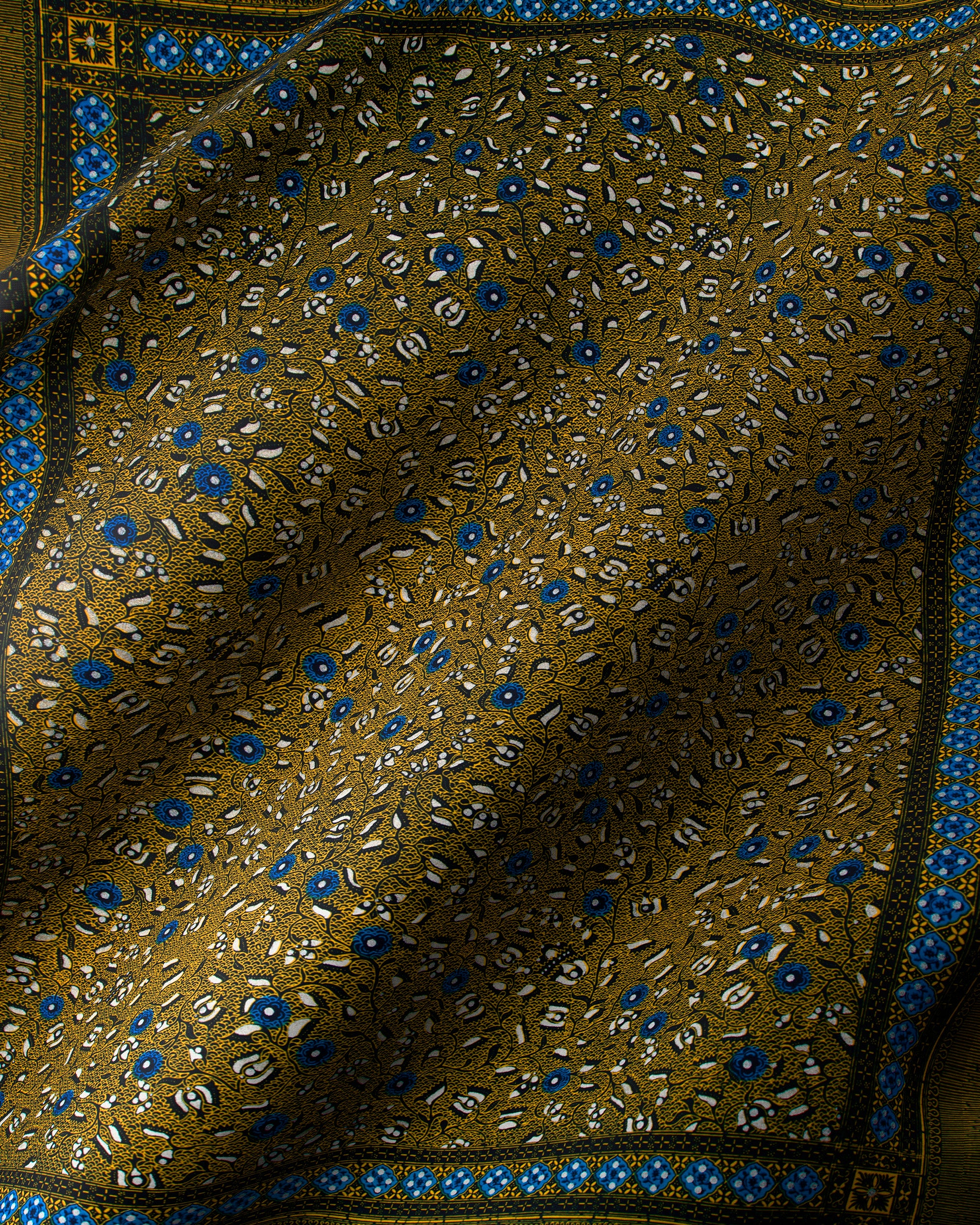 Rich olive-green silk scarf adorned wax hollandais vl02226.013