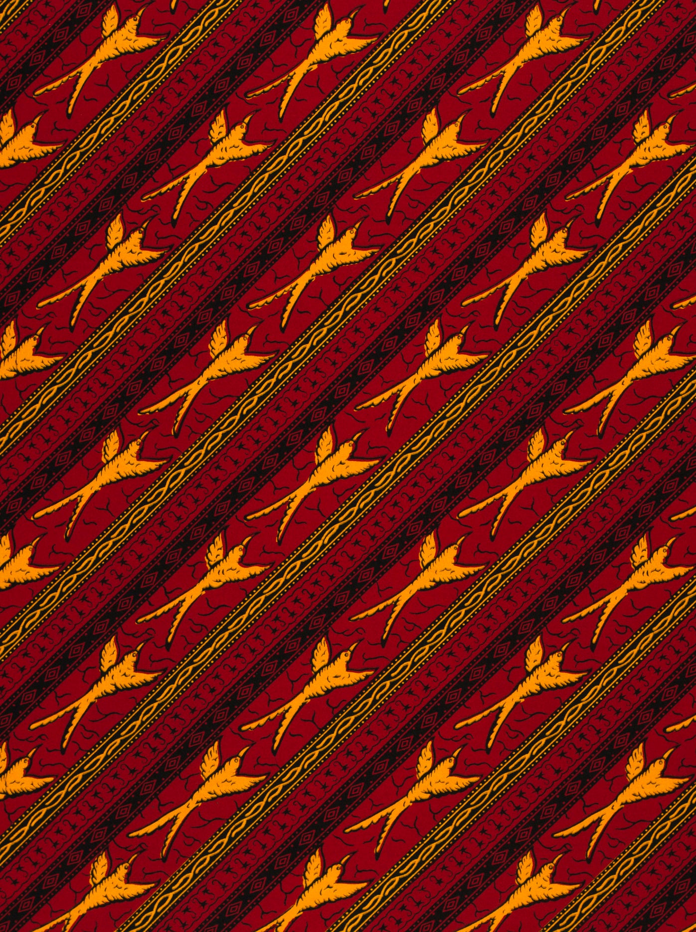 Rich red fabric diagonal stripes wax hollandais vl02481.056
