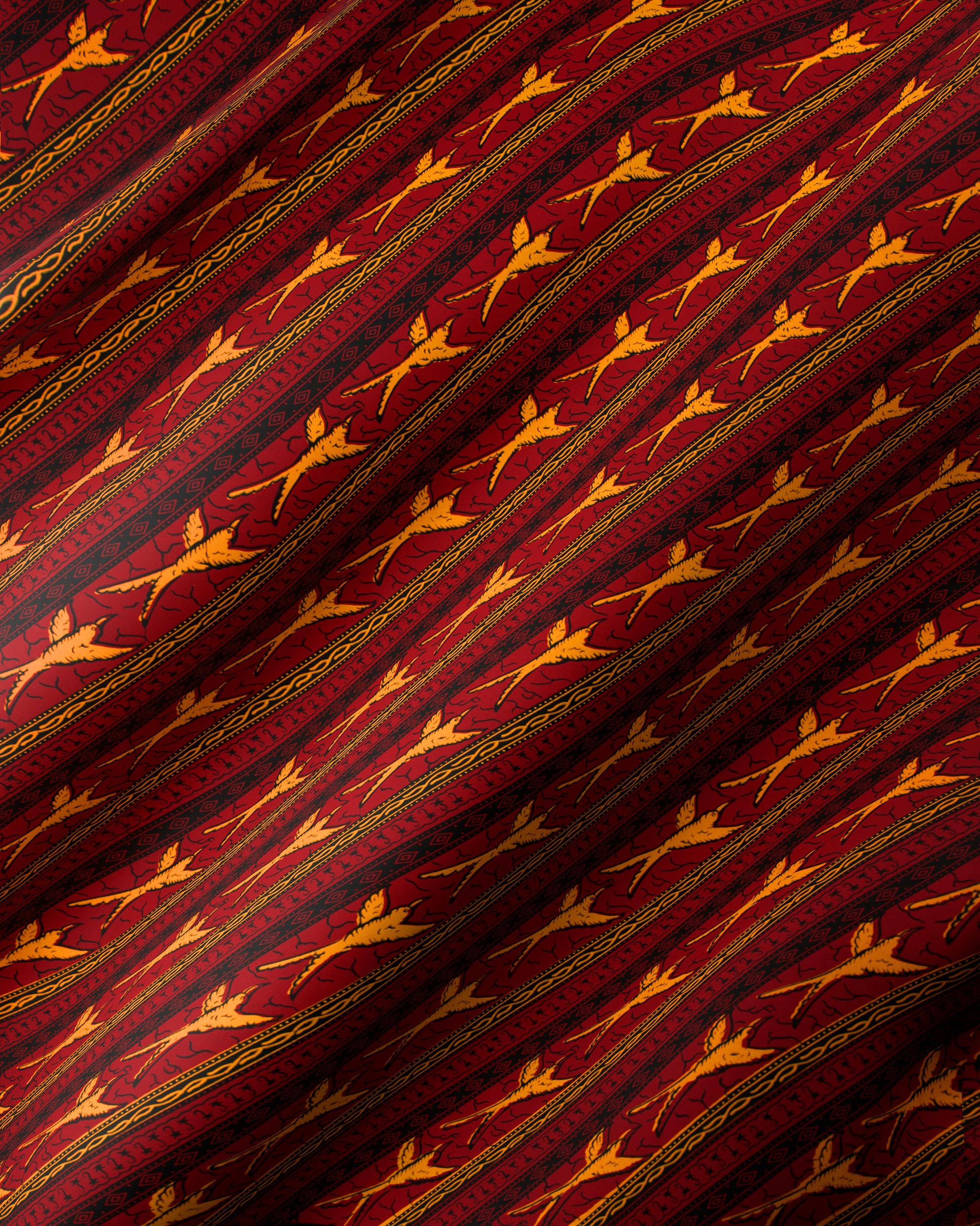 Rich crimson fabric pattern golden wax hollandais vl02481.056