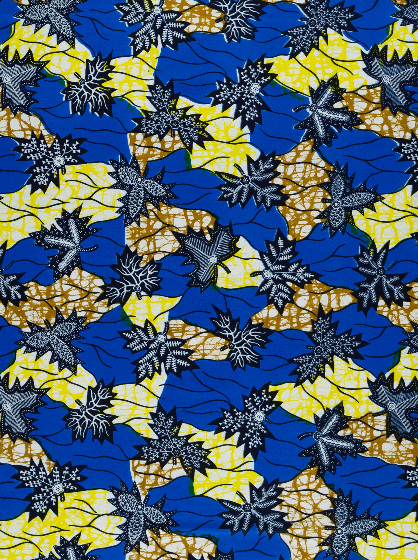 Vibrant blue yellow african print super-wax vl02786.039