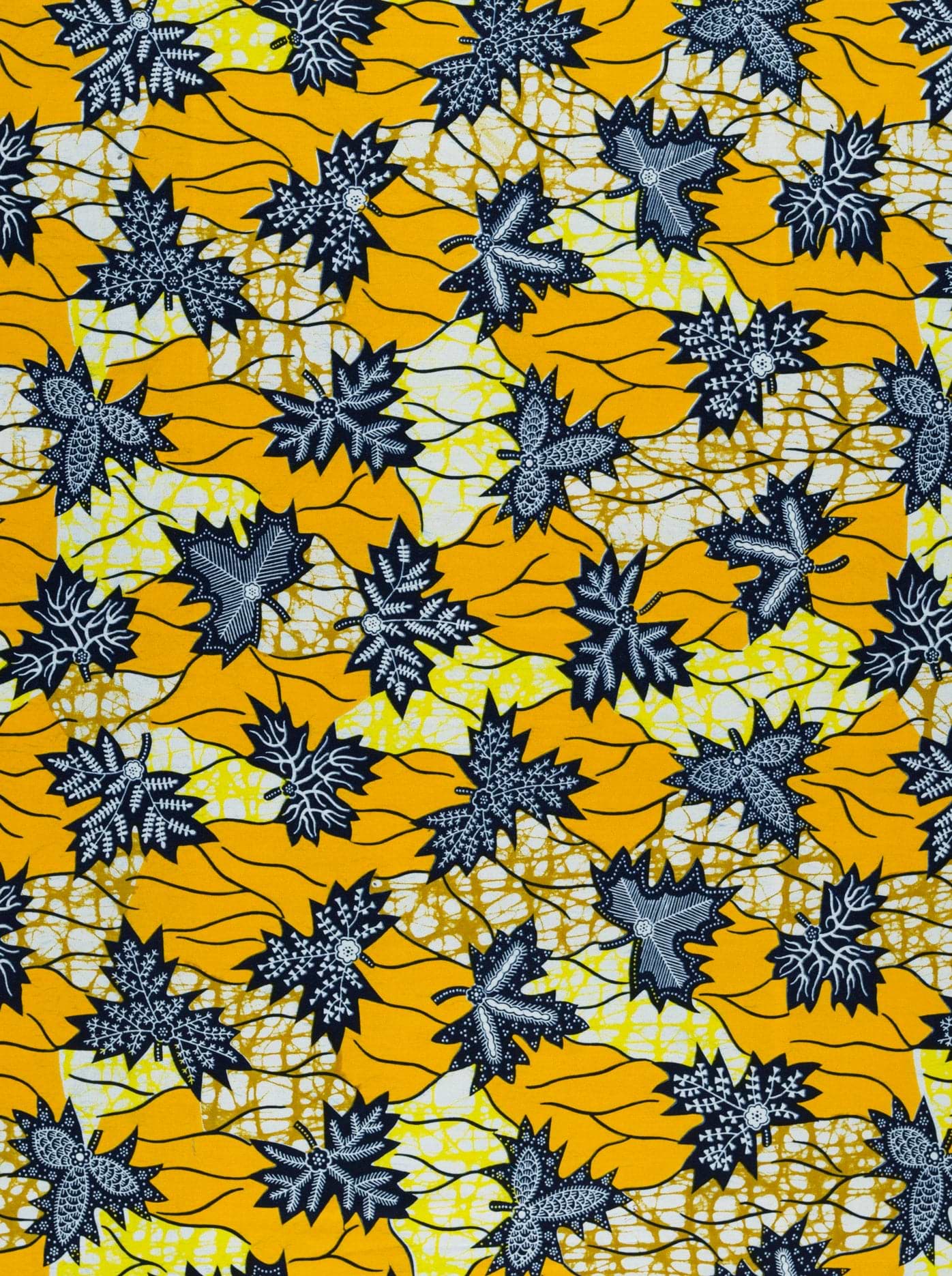 Vibrant yellow fabric bold black super-wax vl02786.042