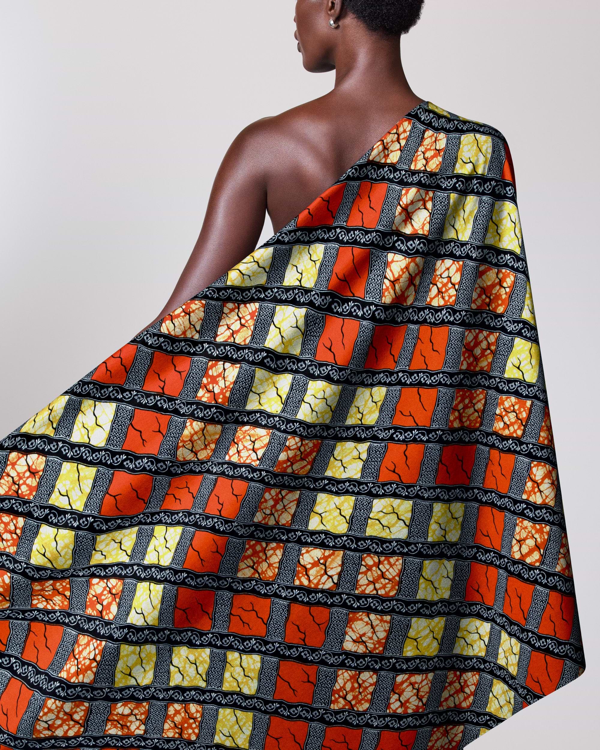Vibrant one-shoulder wrap dress bold super-wax vl02788.230