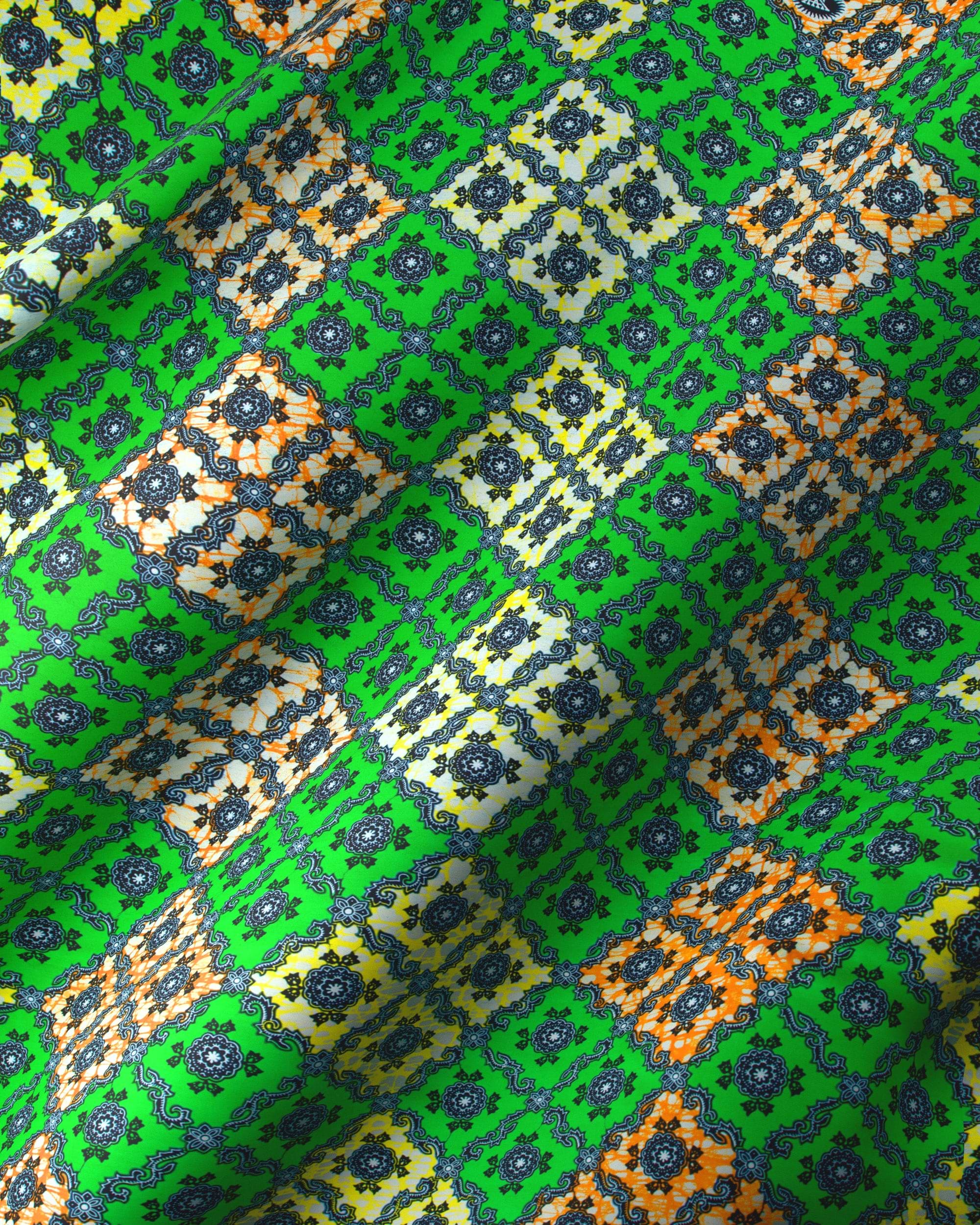 Green patterned fabric super-wax vl02789.228