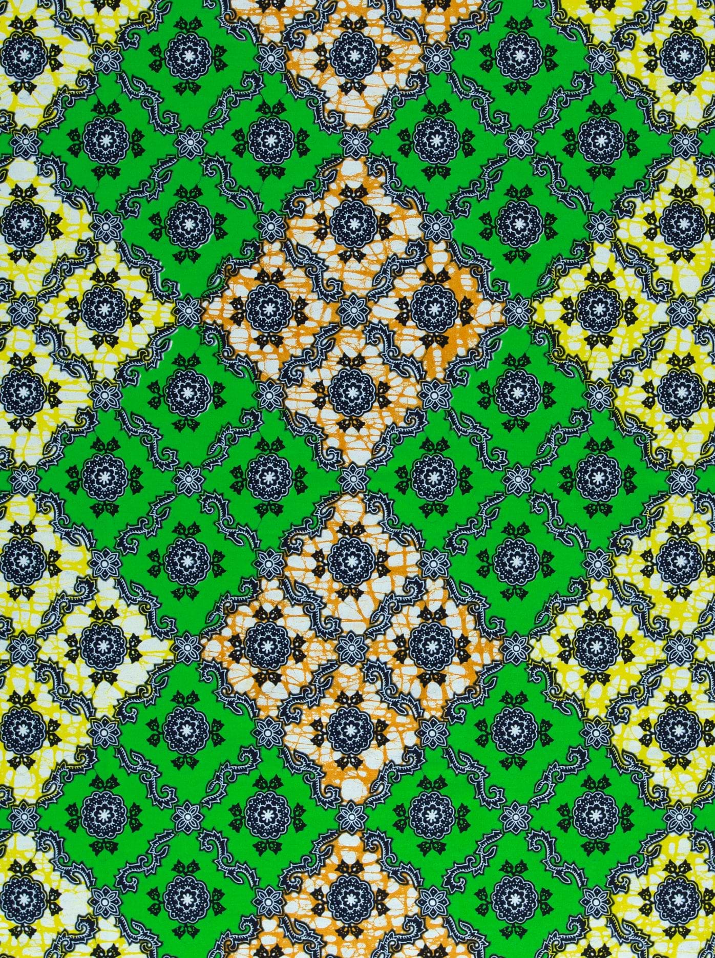 Vibrant green fabric pattern yellow super-wax vl02789.240