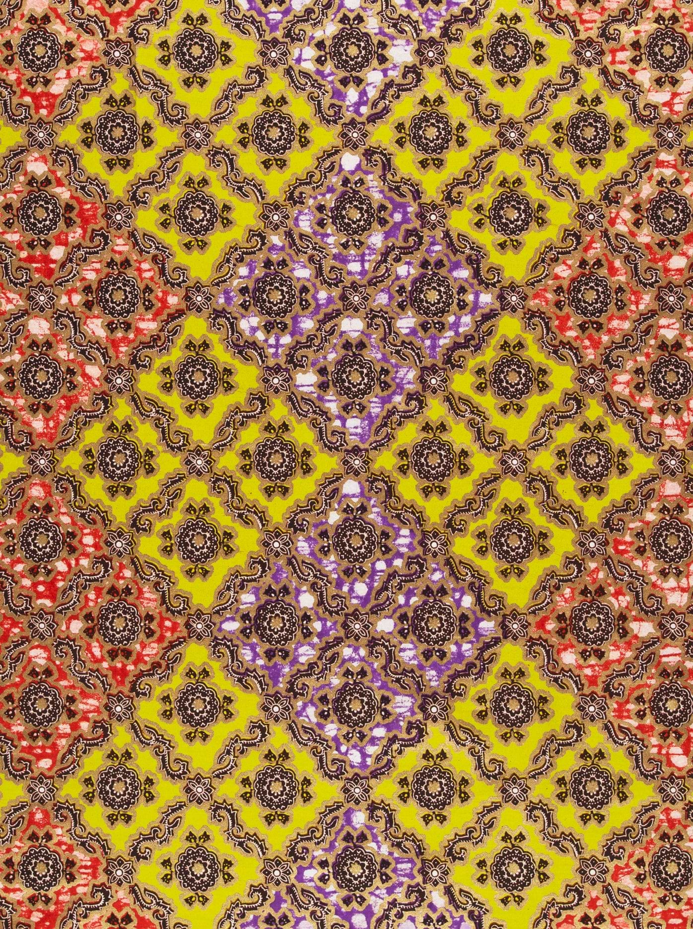 Vibrant yellow fabric intricate floral super-wax vl02789.249