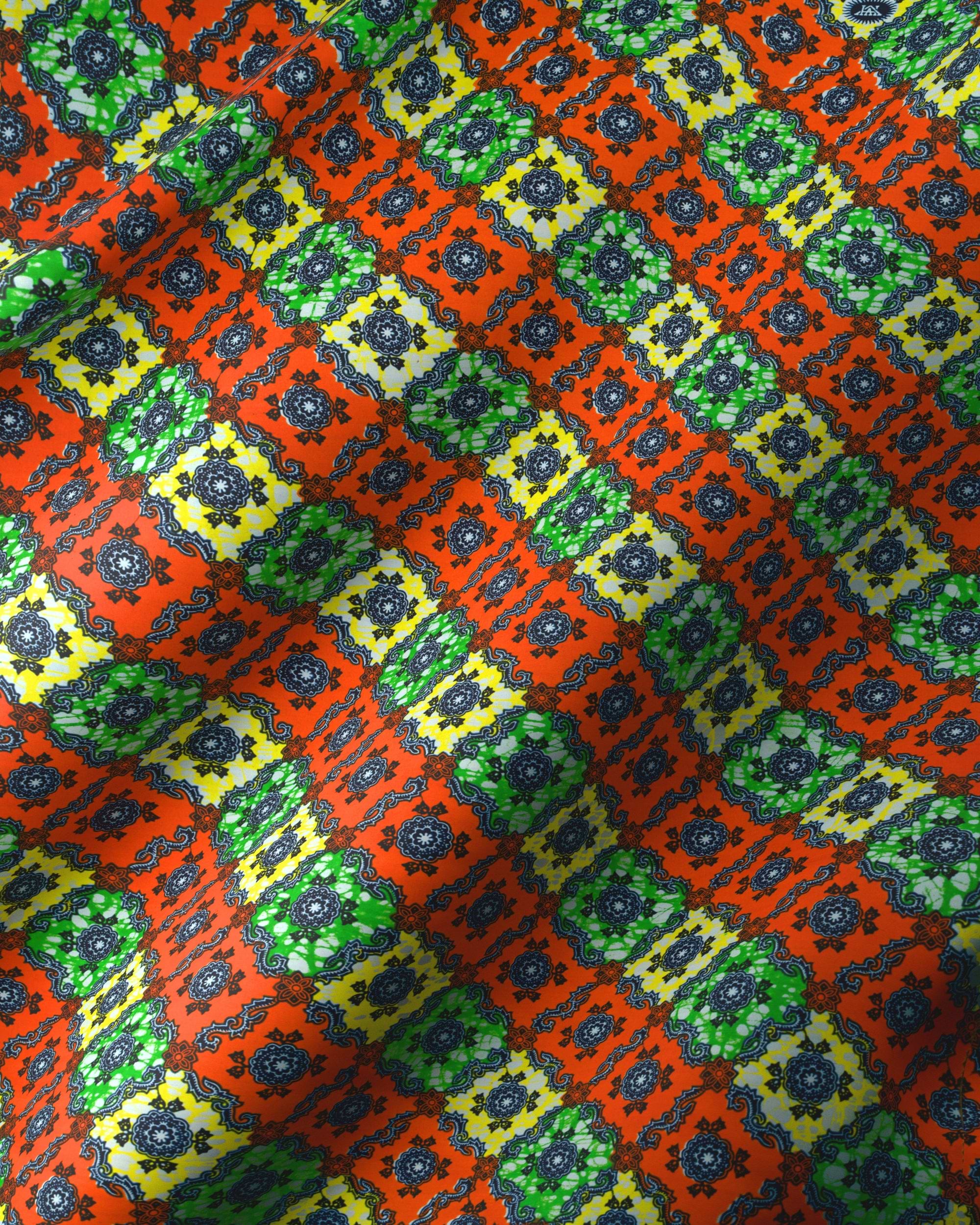 Vibrant orange green yellow patterned super-wax vl02789.270