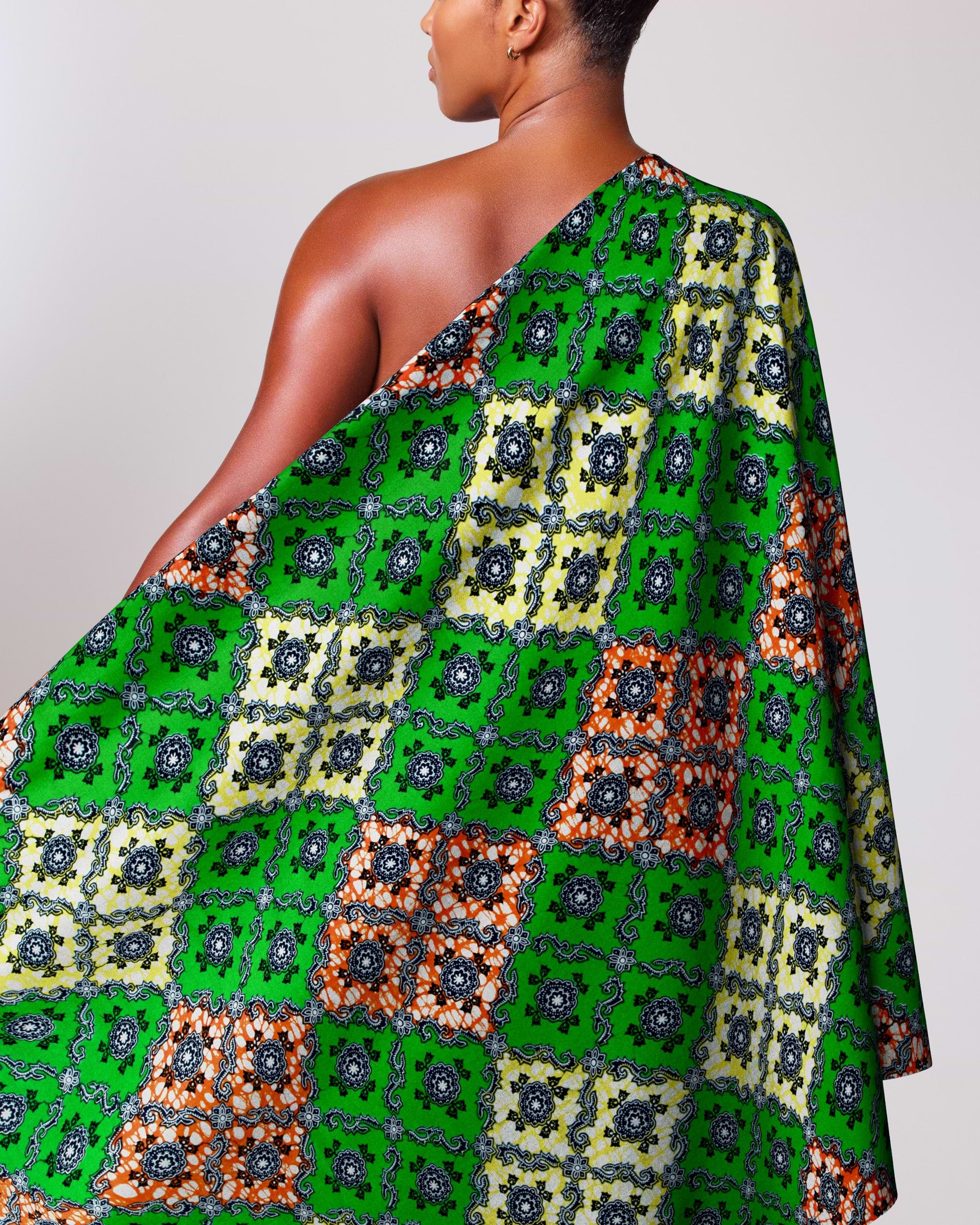 Vibrant green yellow orange patterned super-wax vl02789.278