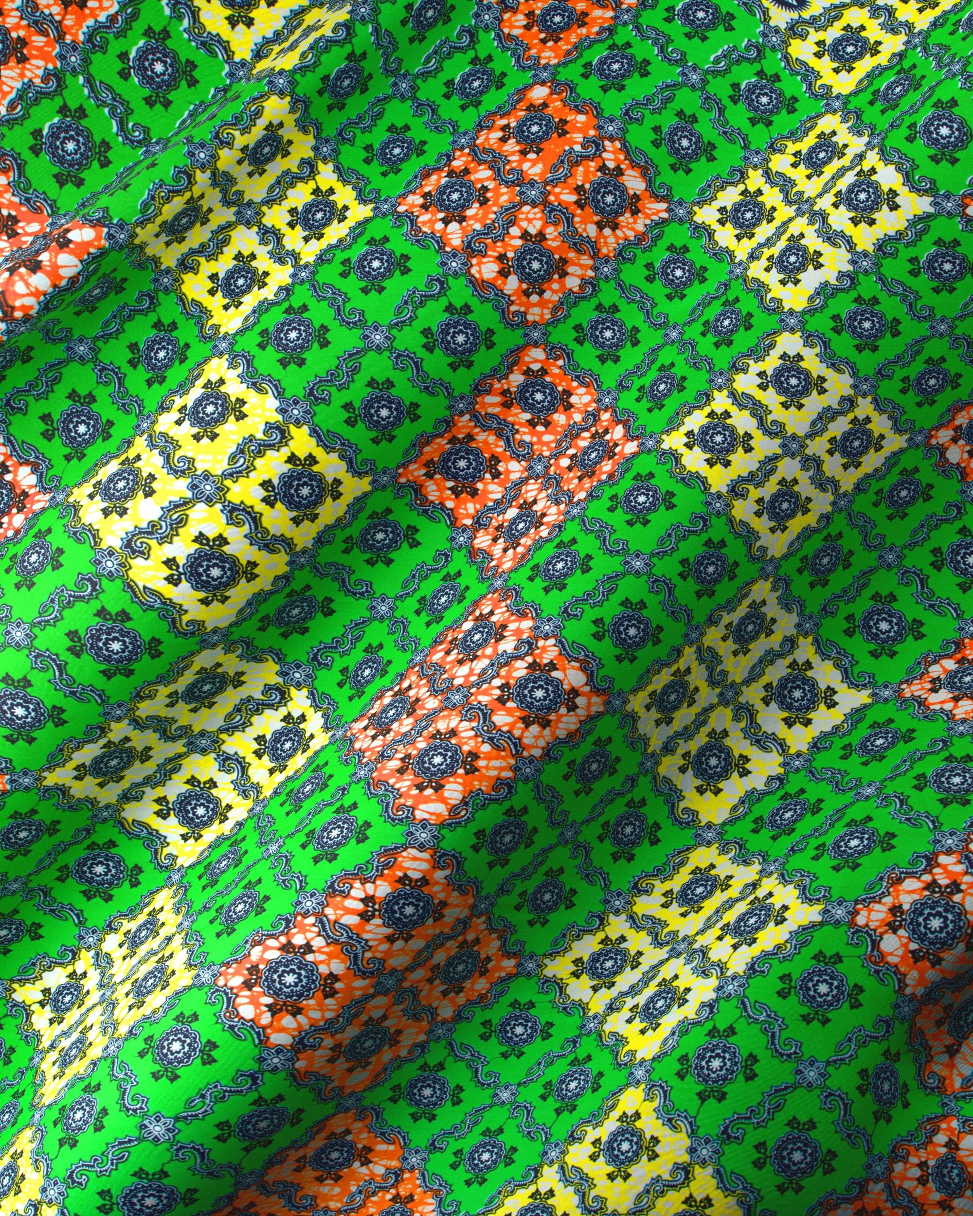 Vibrant green yellow orange patterned super-wax vl02789.278