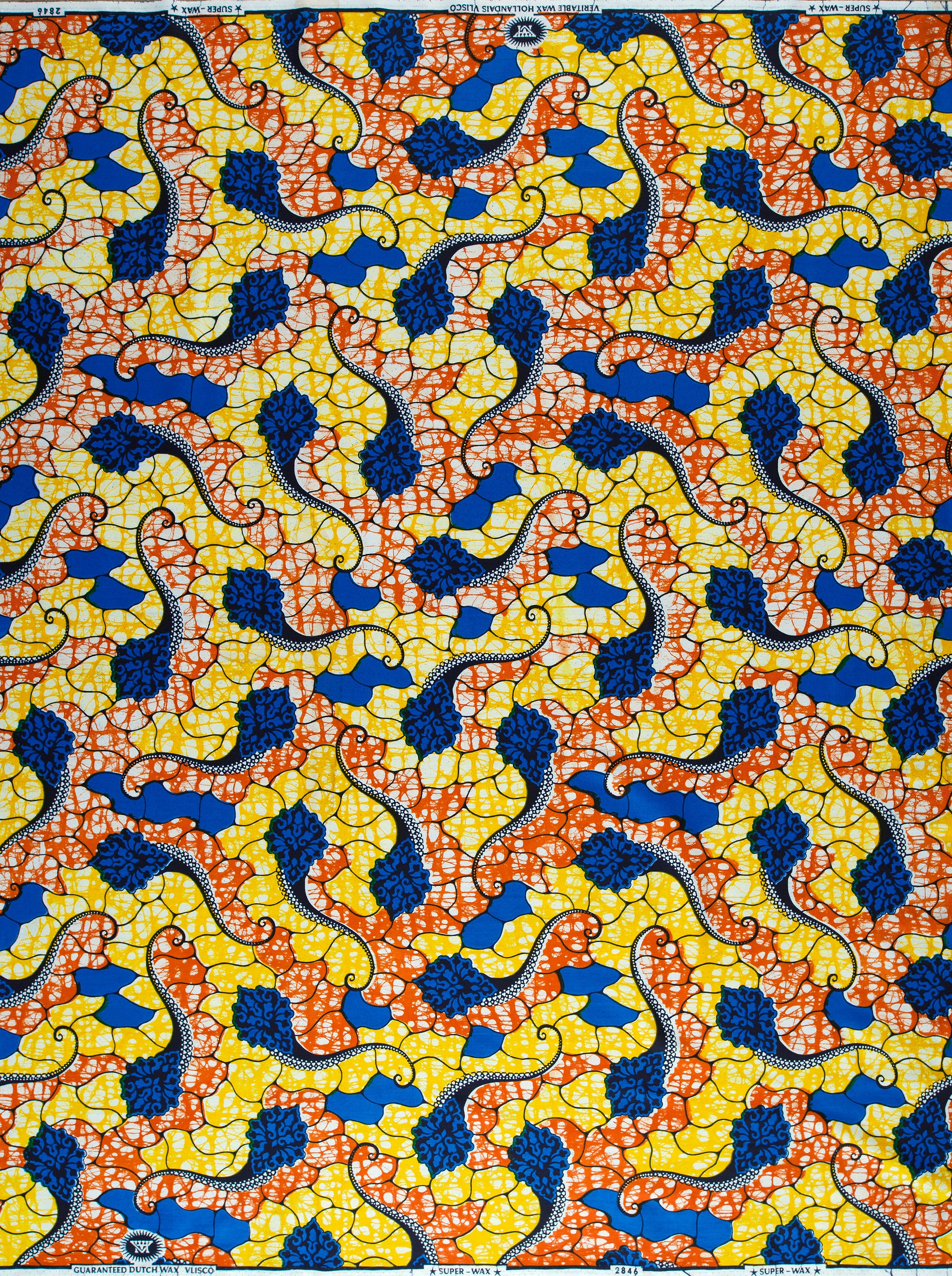 Vibrant yellow orange blue patterned super-wax vl02846.164