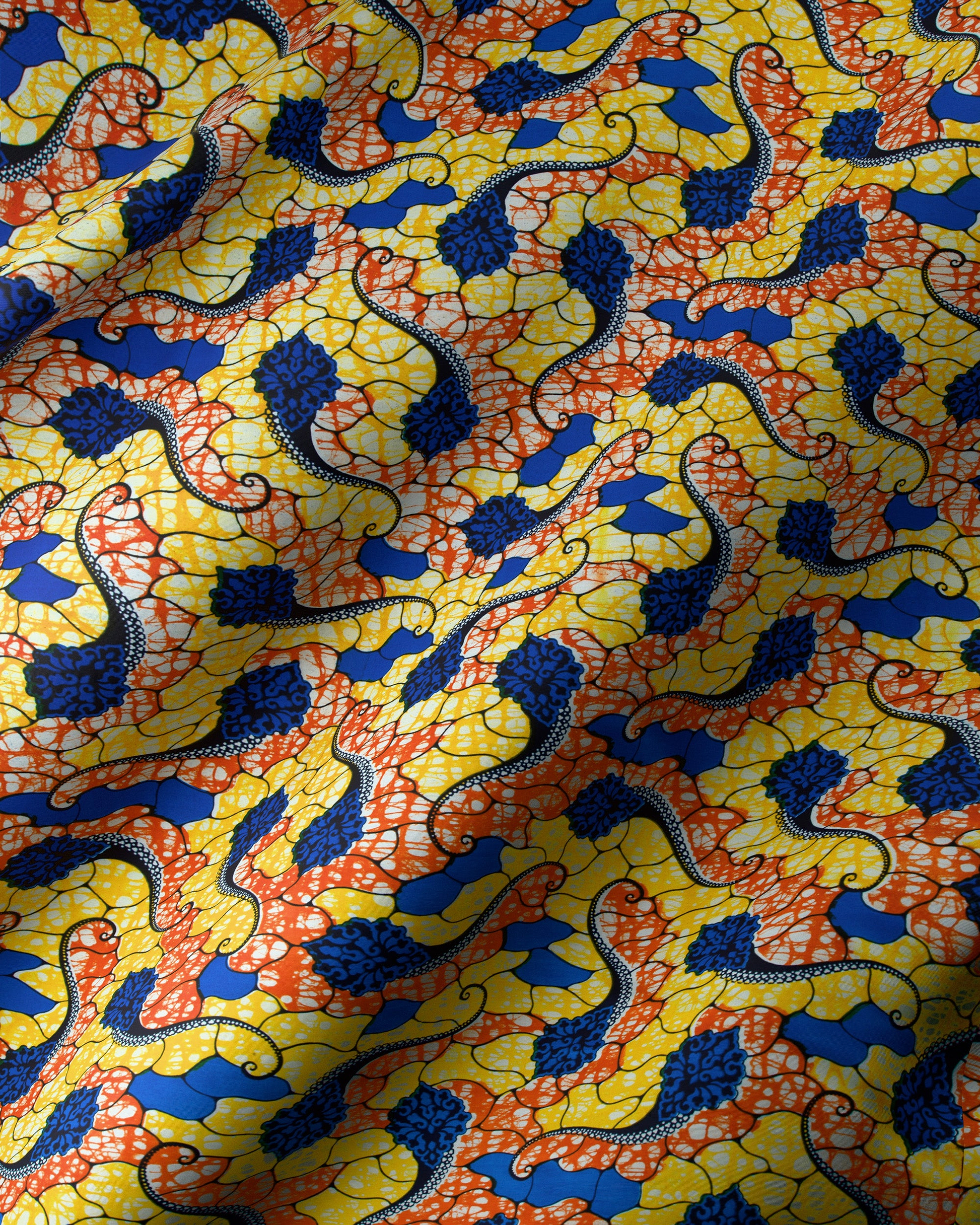 Vibrant yellow orange blue patterned super-wax vl02846.164