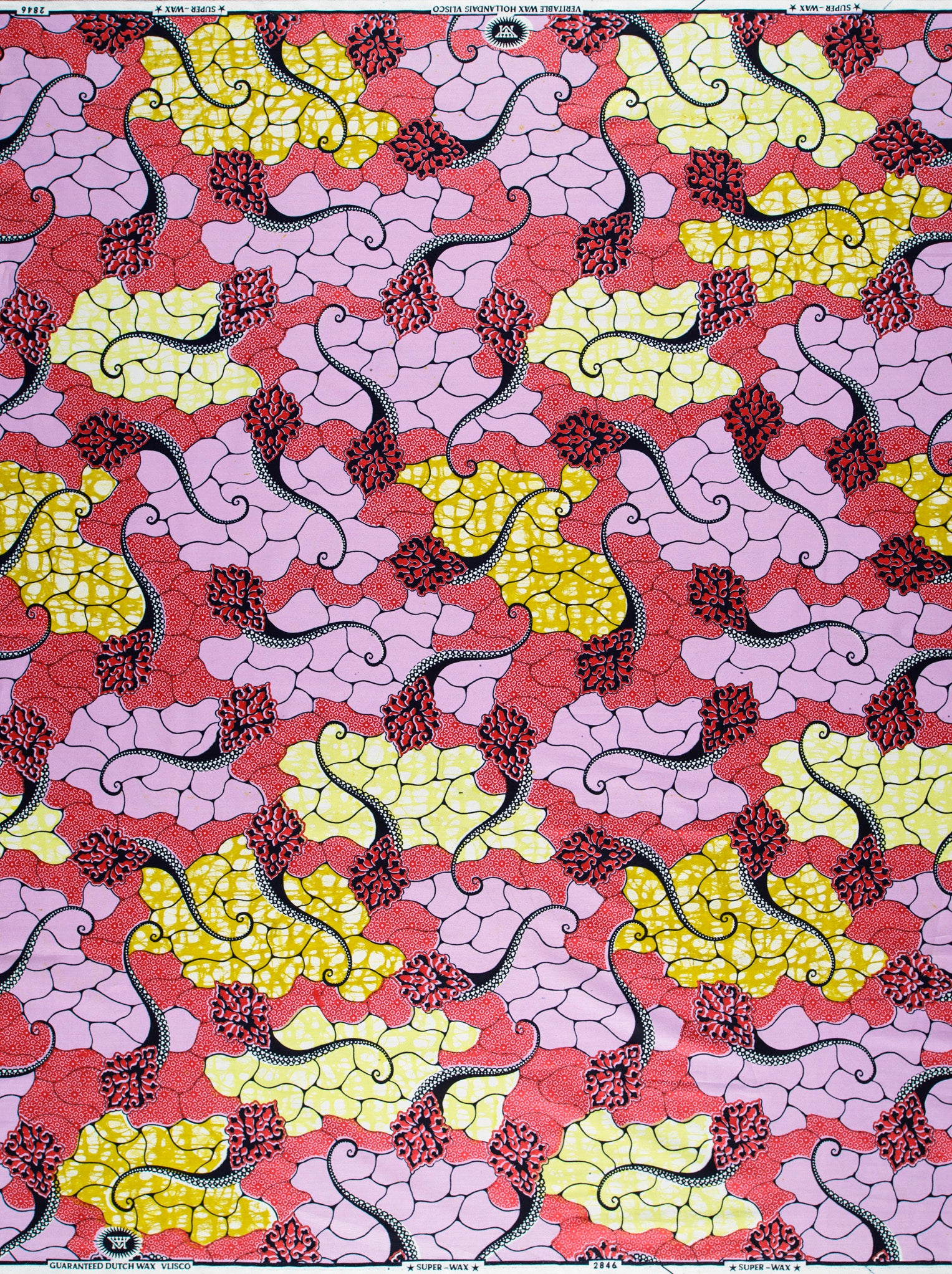 Vibrant pink yellow maroon patterned super-wax vl02846.208