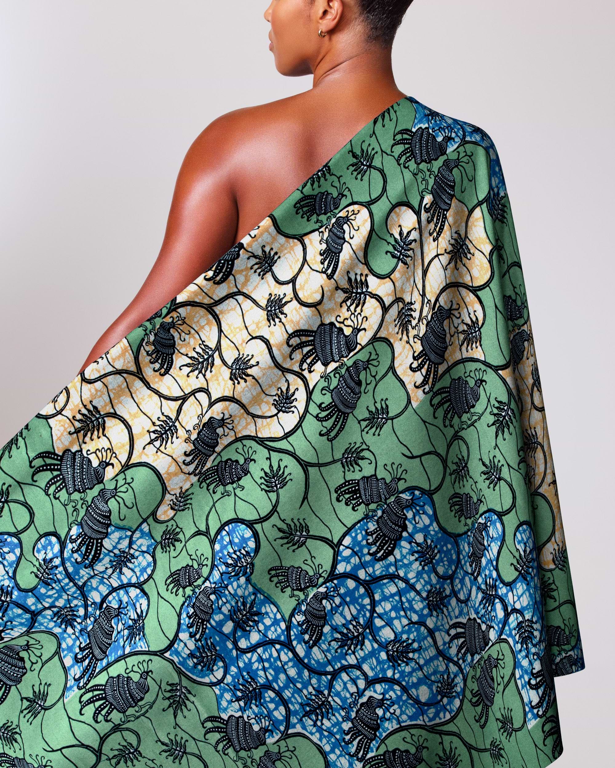 Vibrant green blue cream-colored one-shoulder super-wax vl02919.111