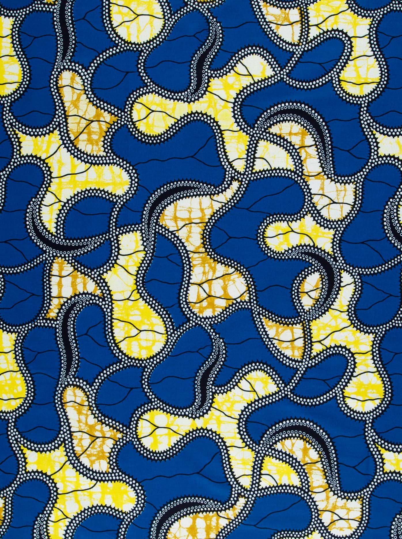 Vibrant blue yellow african print super-wax vl02922.253
