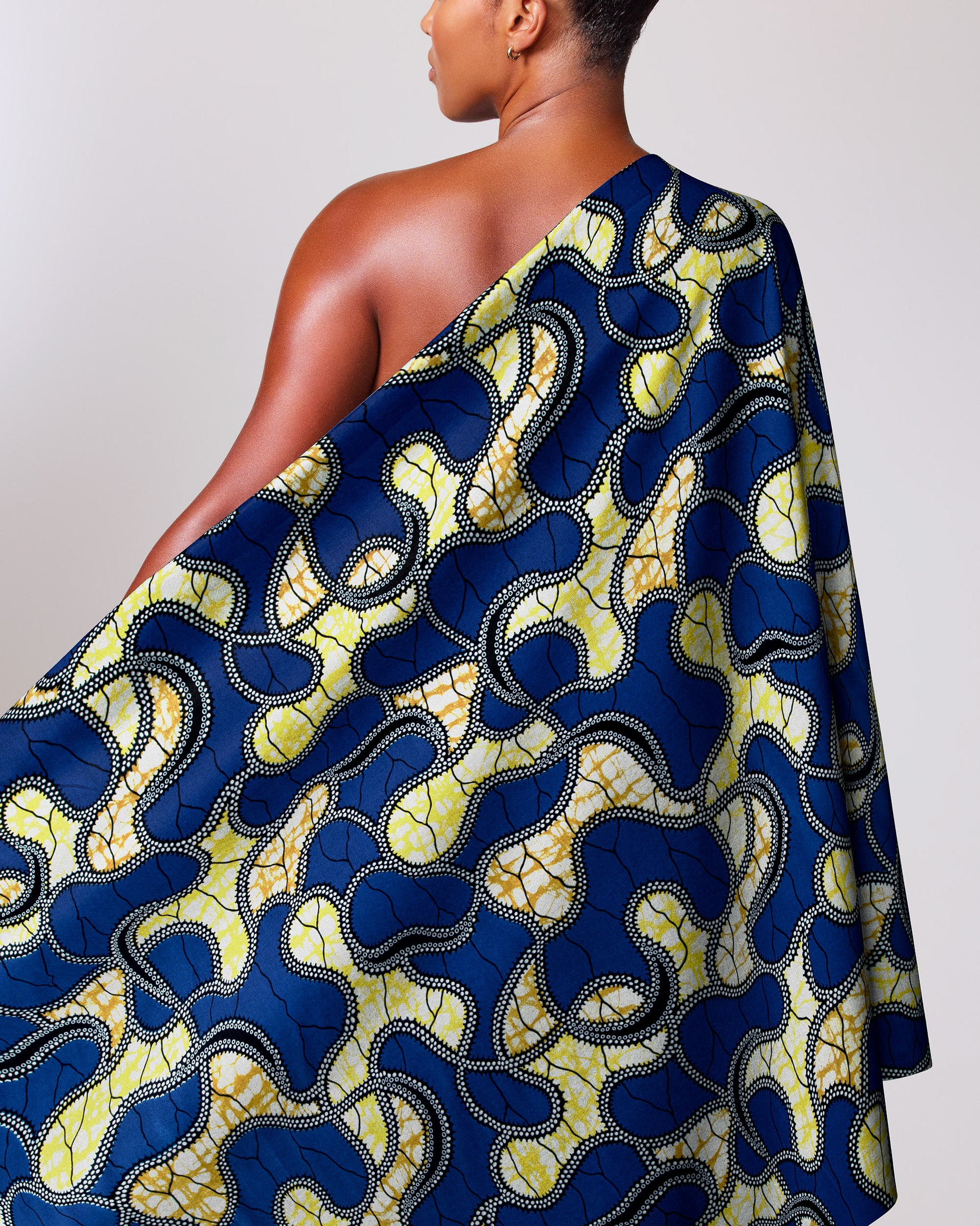 Vibrant blue yellow patterned fabric super-wax vl02922.253