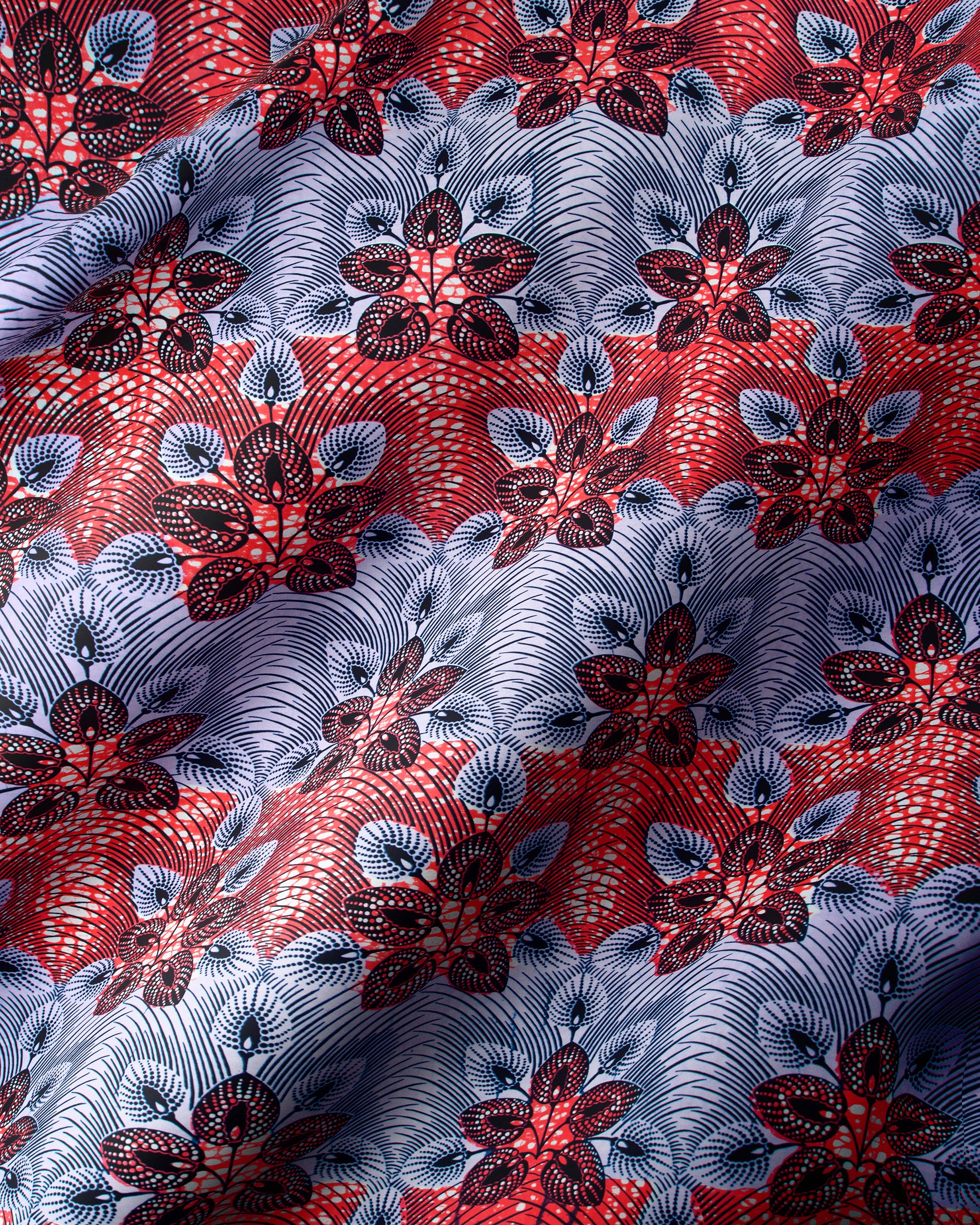 Vibrant red navy blue african wax hollandais vl03049.018