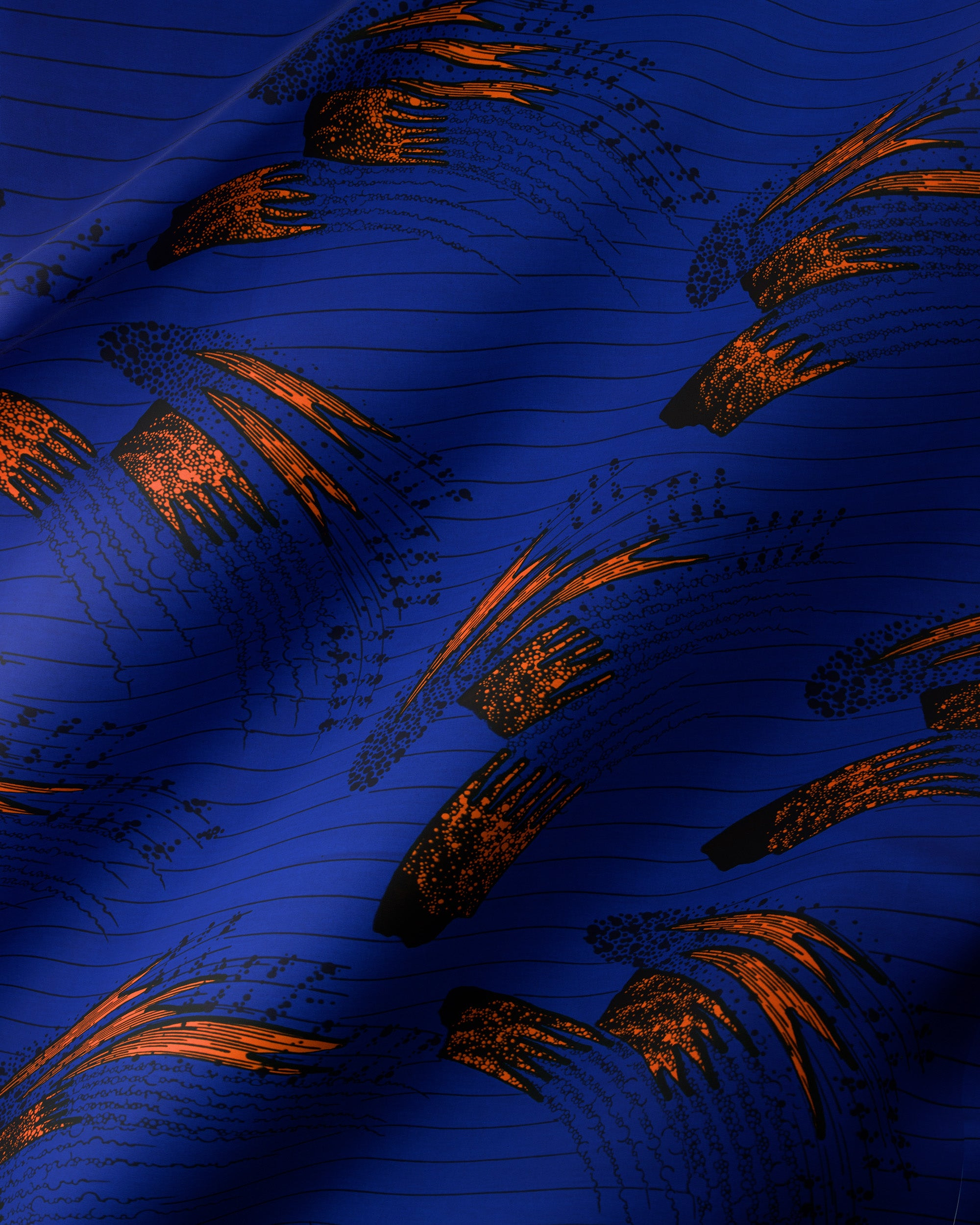Deep blue silk scarf adorned wax hollandais vl03635.084