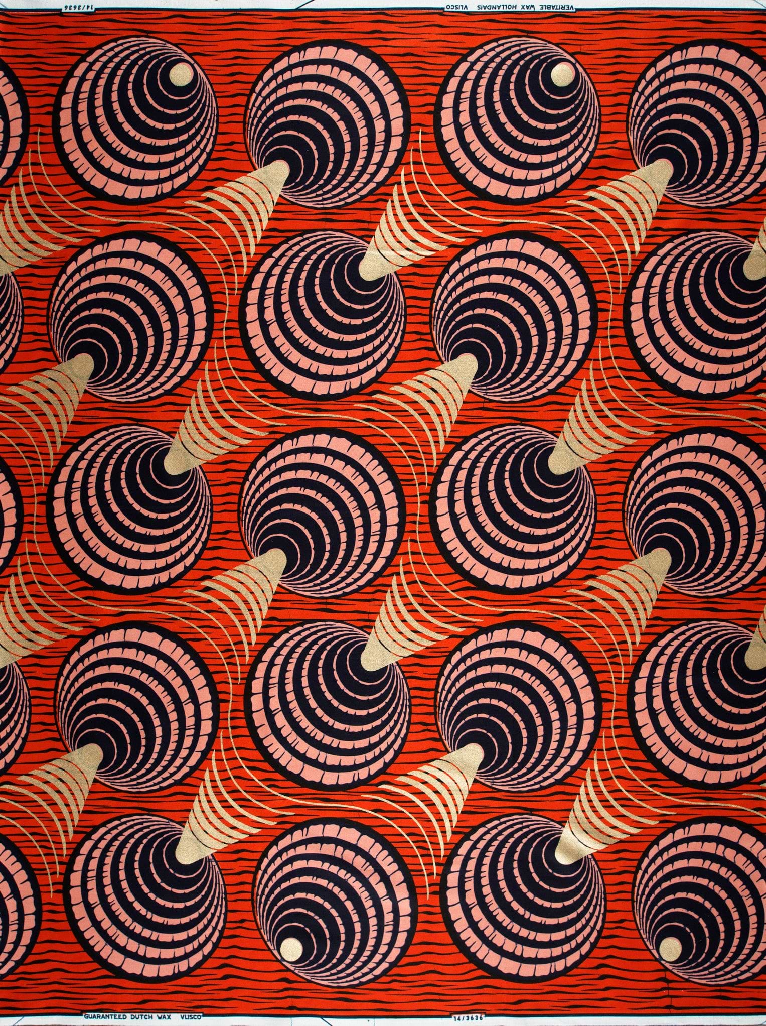 Vibrant red african print fabric wax hollandais vl03636.193