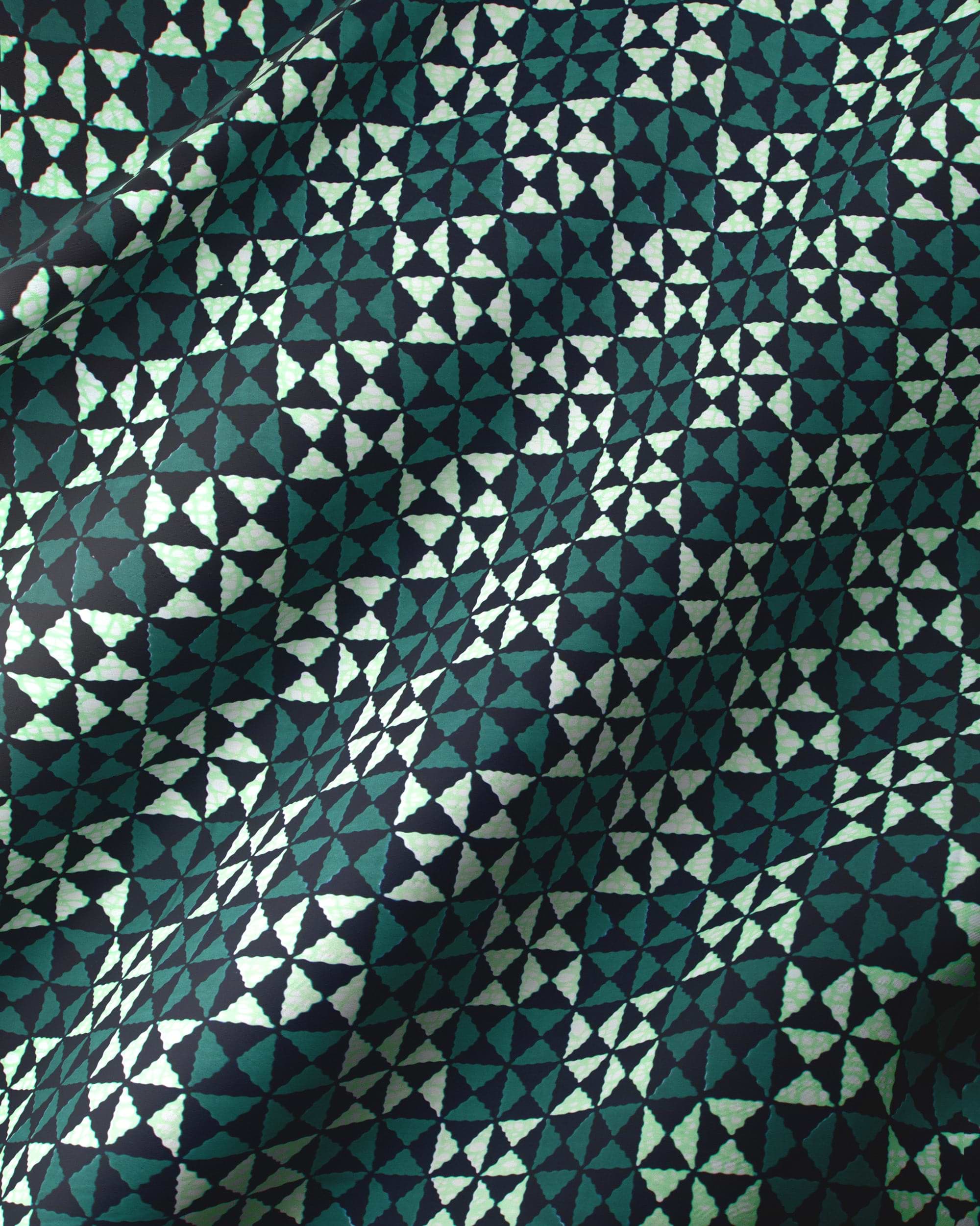 Dark green fabric geometric pattern wax hollandais vl03784.064