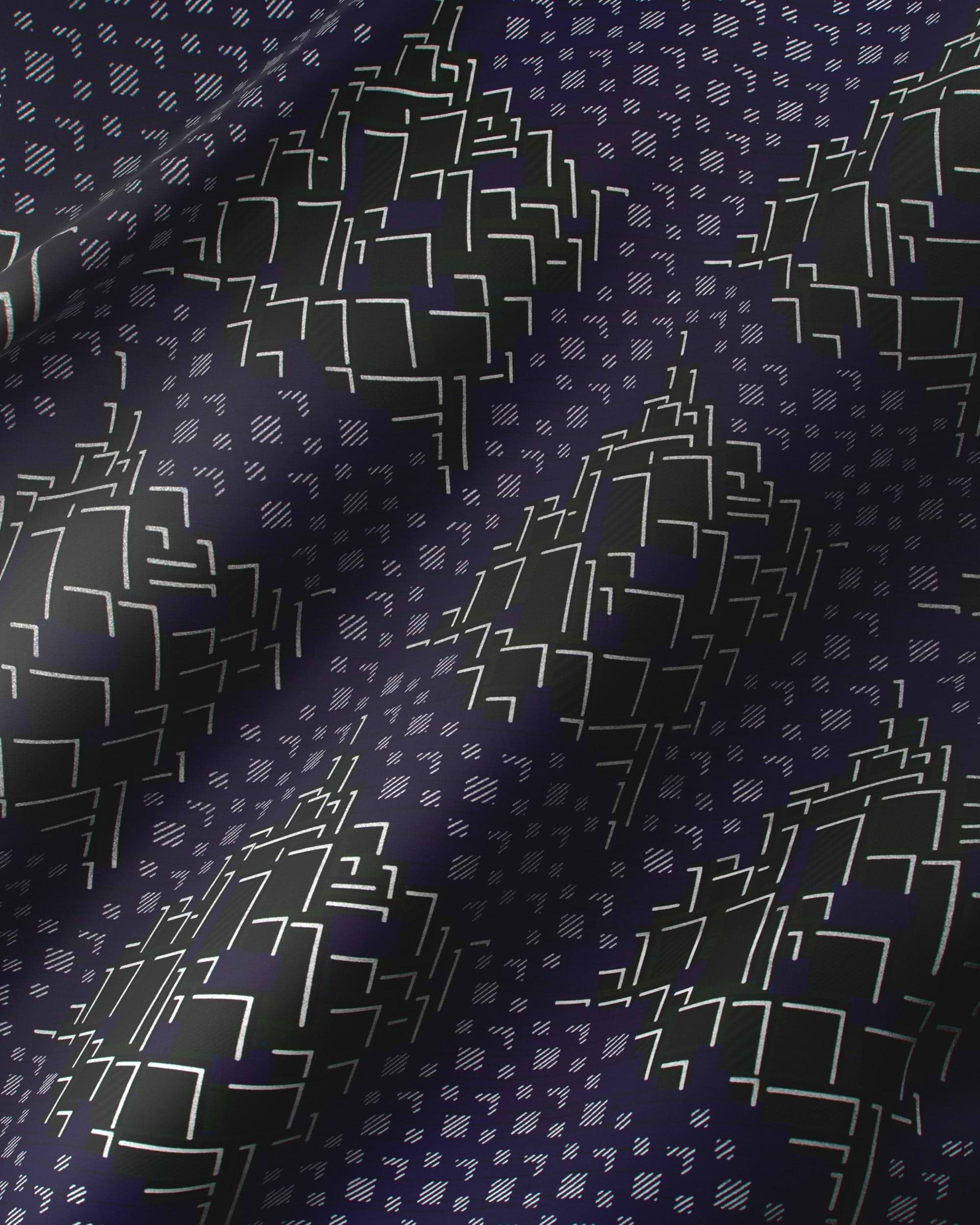 Dark navy fabric pattern white sky wax vl03826.174