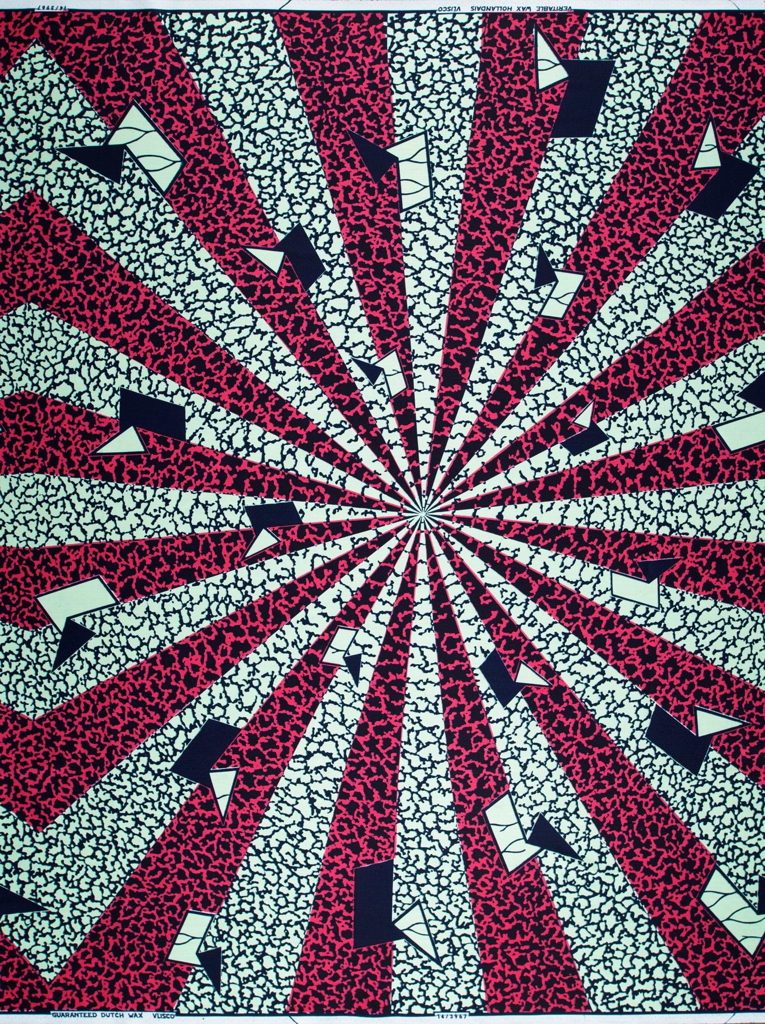 Vibrant red white black geometric-patterned wax hollandais vl03967.033